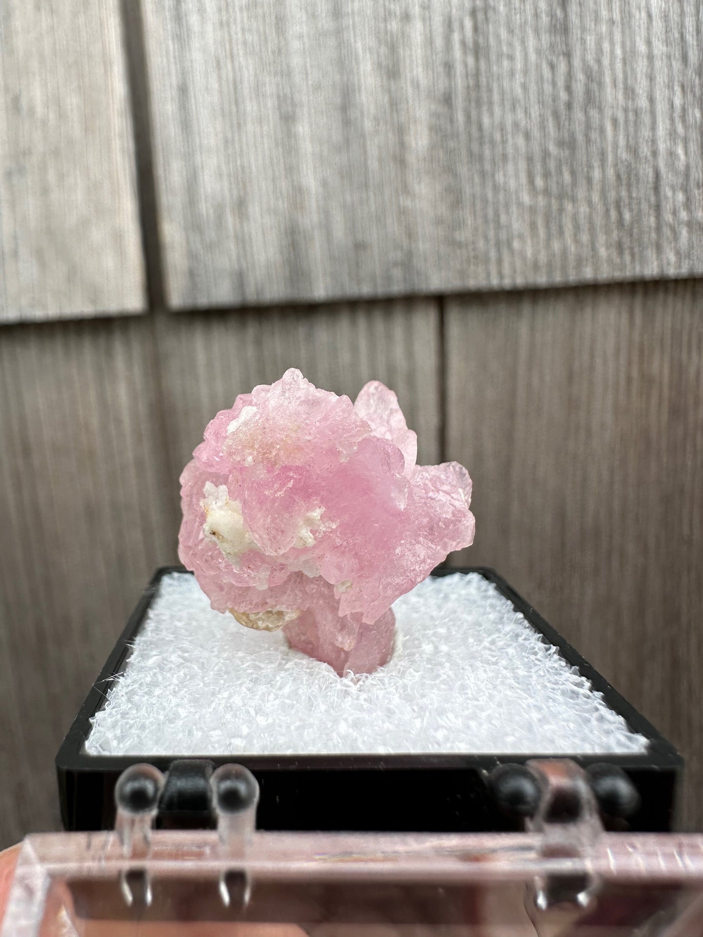 Elestial Rose Quartz Cluster from Brazil