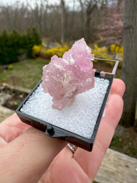 Elestial Rose Quartz Cluster from Brazil