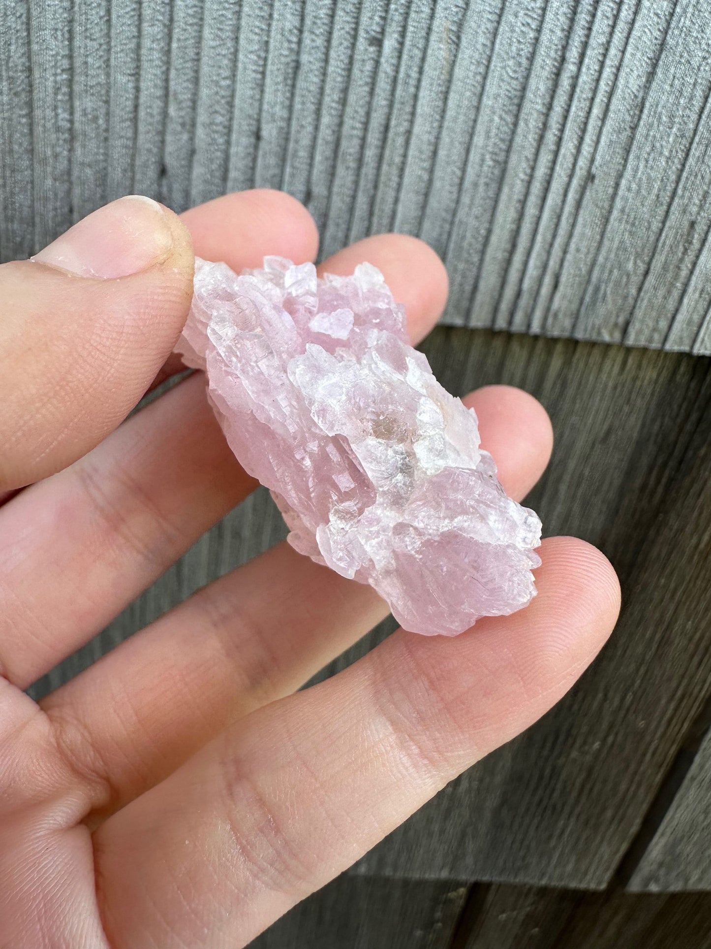 Elestial Rose Quartz Cluster from Brazil