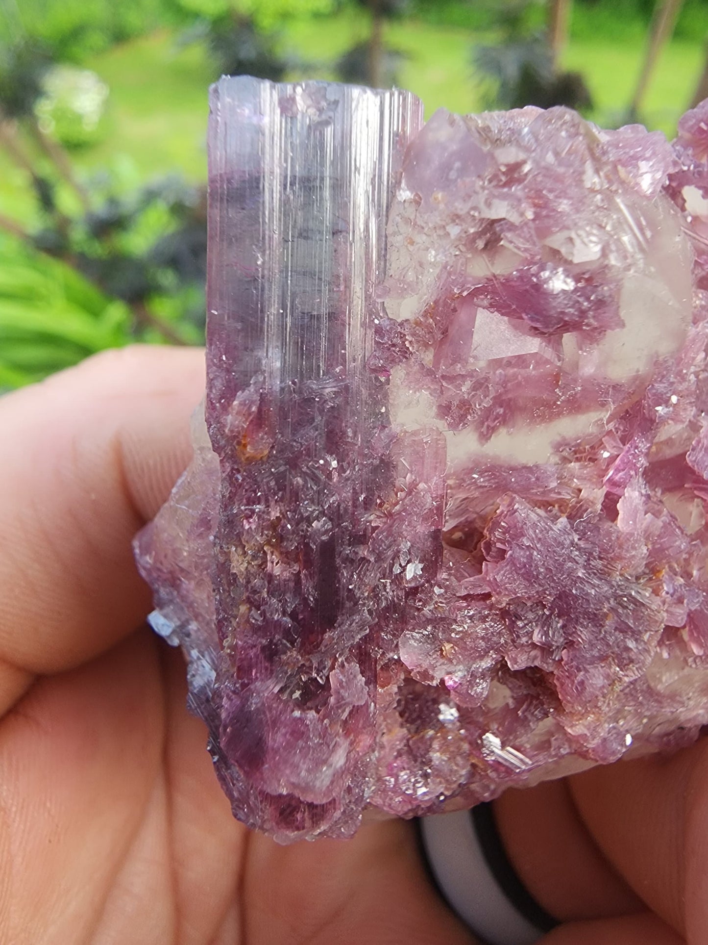 Tourmaline with Lepidolite in Quartz from Minas Gerais, Brazil