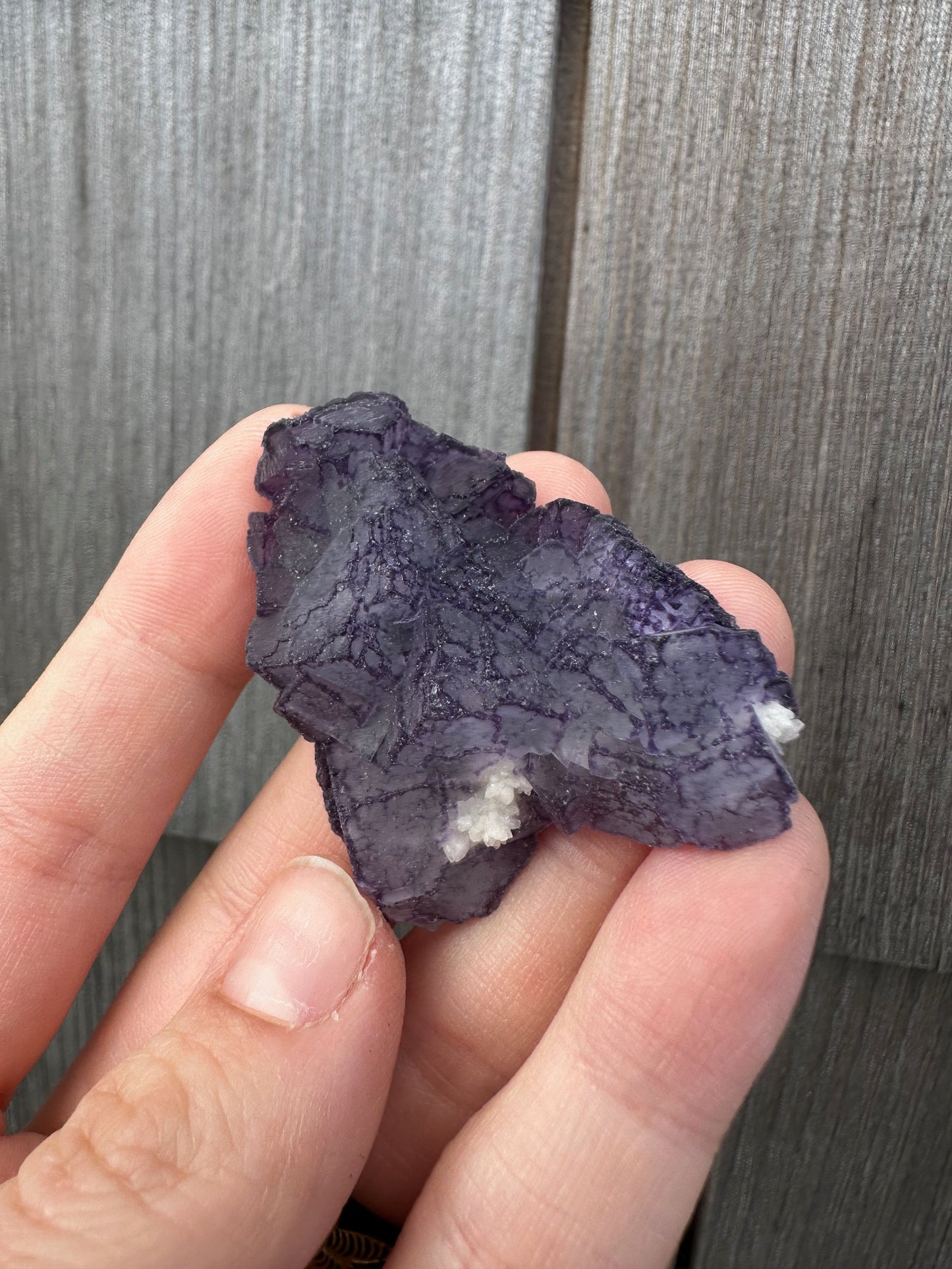 Purple Edge Fluorite Crystal Cluster from Qinglong China