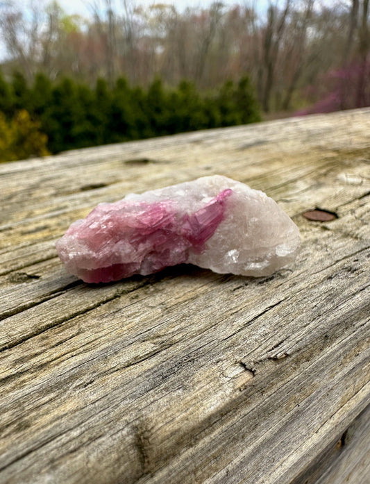 Rubellite Tourmaline in Quartz from Brazil