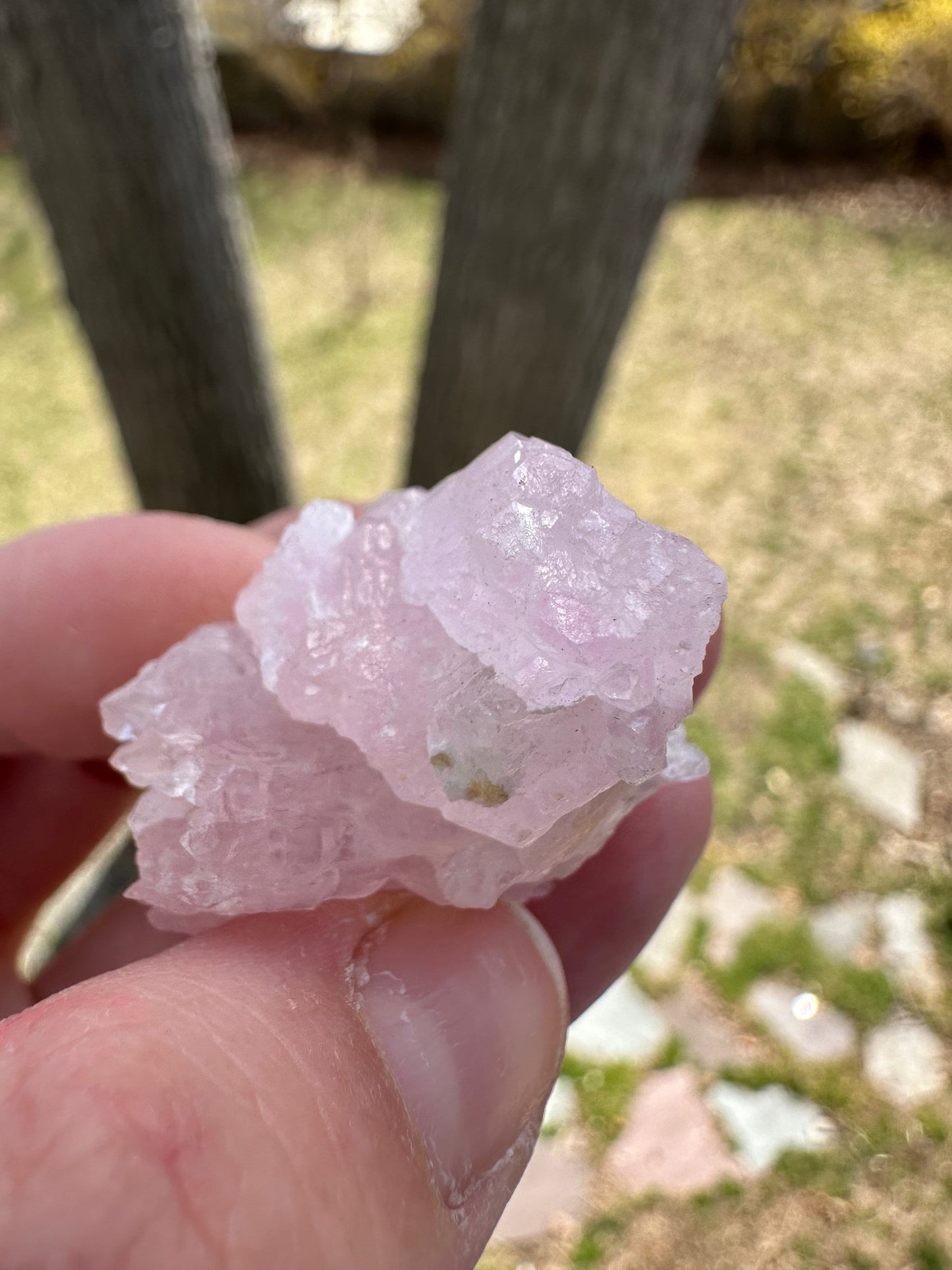 Elestial Rose Quartz Cluster from Brazil
