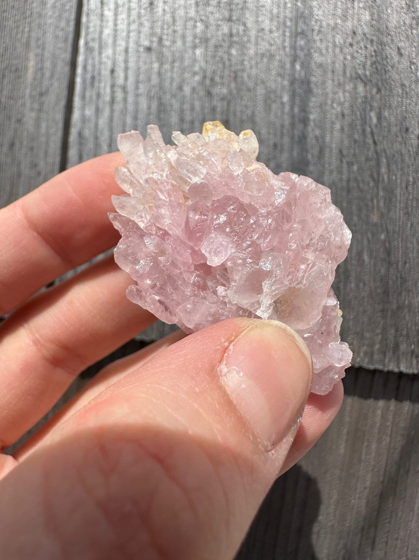 Elestial Rose Quartz Cluster from Brazil