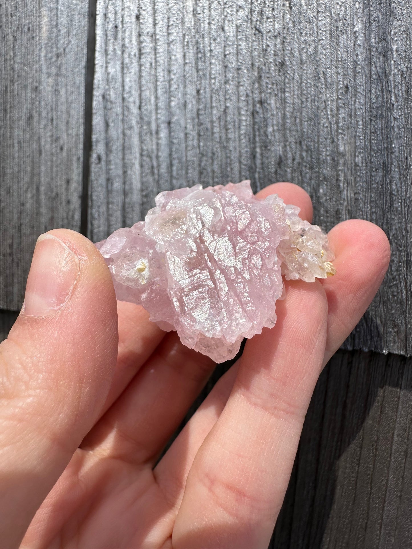 Elestial Rose Quartz Cluster from Brazil