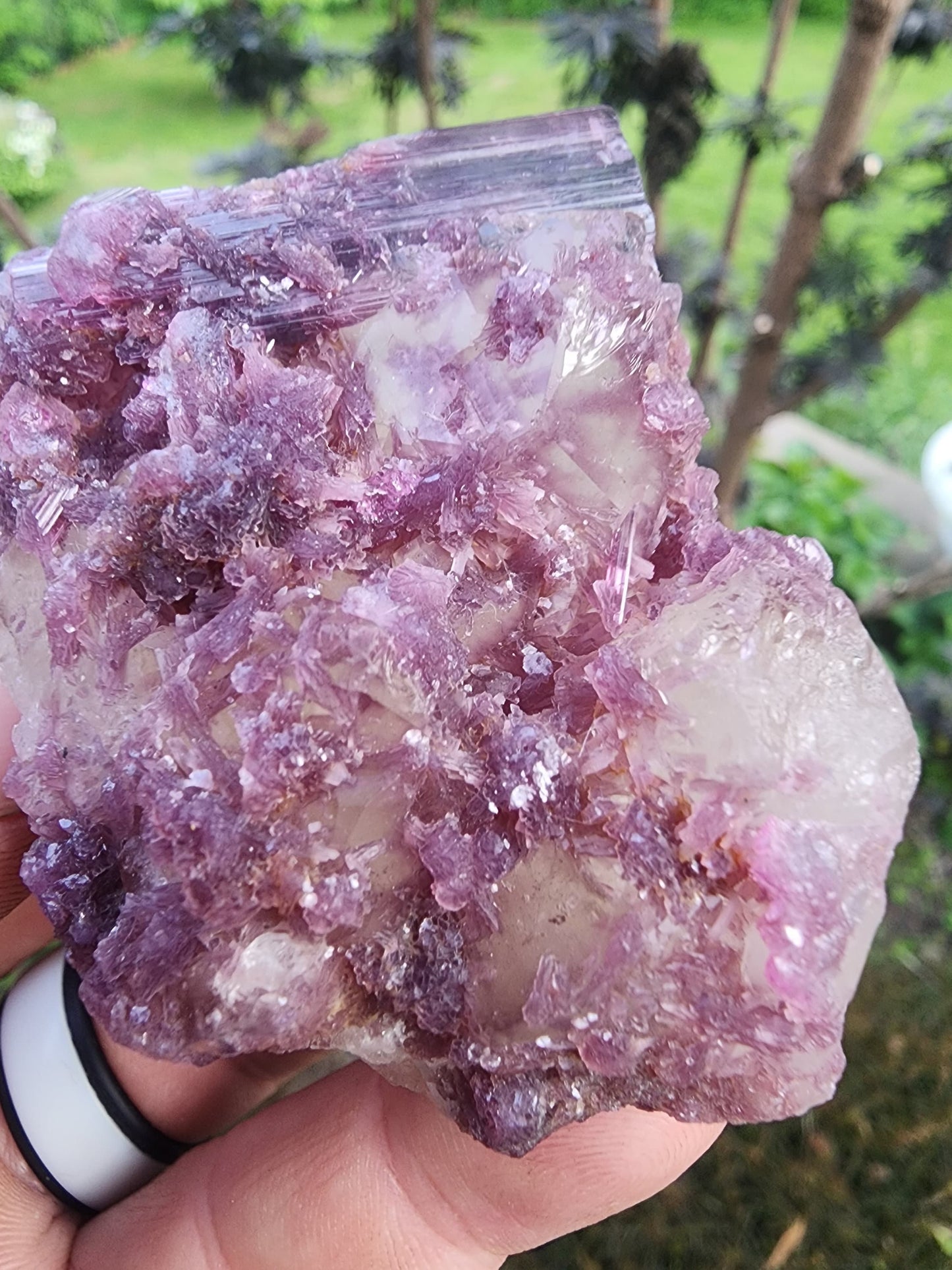 Tourmaline with Lepidolite in Quartz from Minas Gerais, Brazil