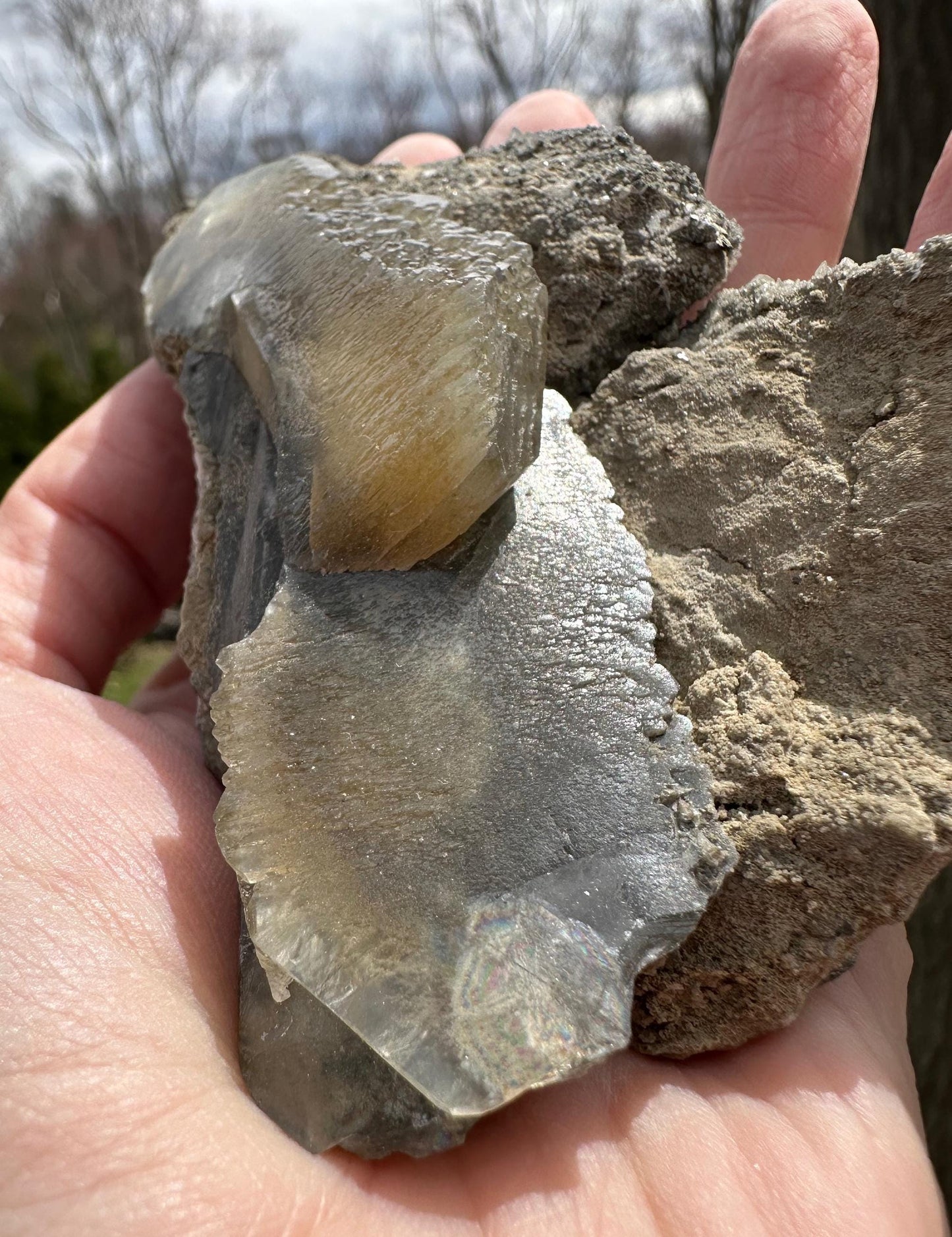 Barite Crystals on Matrix from Linwood Mine Iowa USA