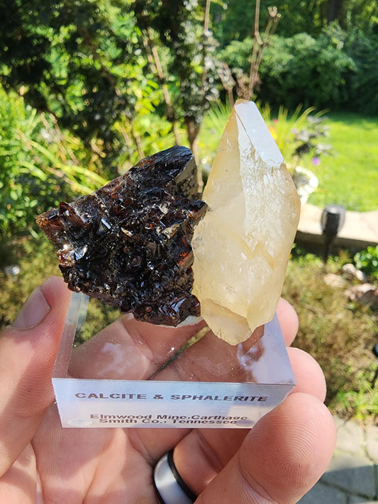 Sphalerite with Calcite from Elmwood Mine, Tennessee