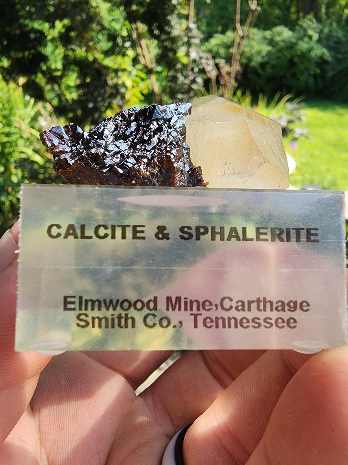 Sphalerite with Calcite from Elmwood Mine, Tennessee