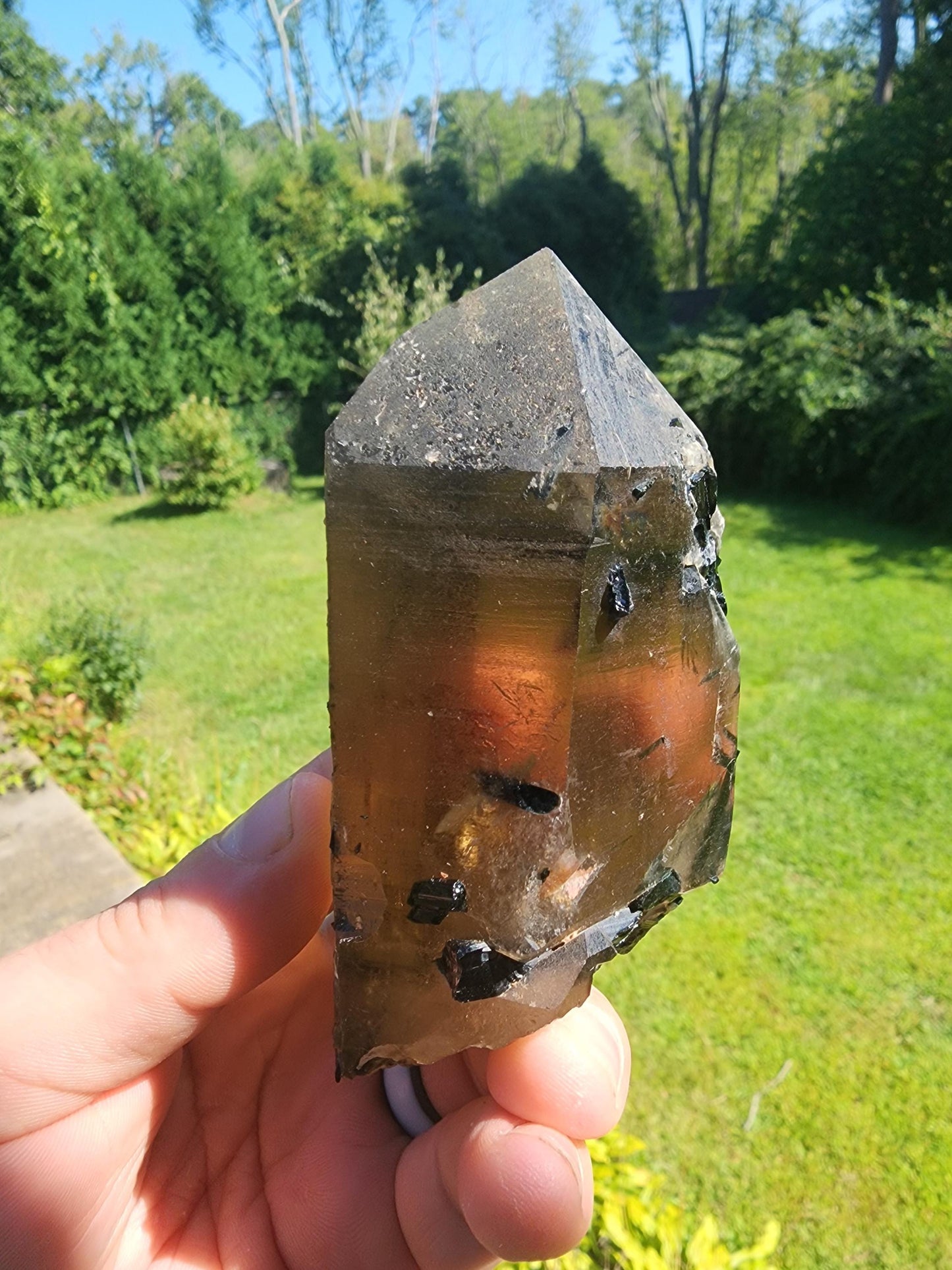 Natural Citrine with Tourmaline from Minas Gerais, Brazil