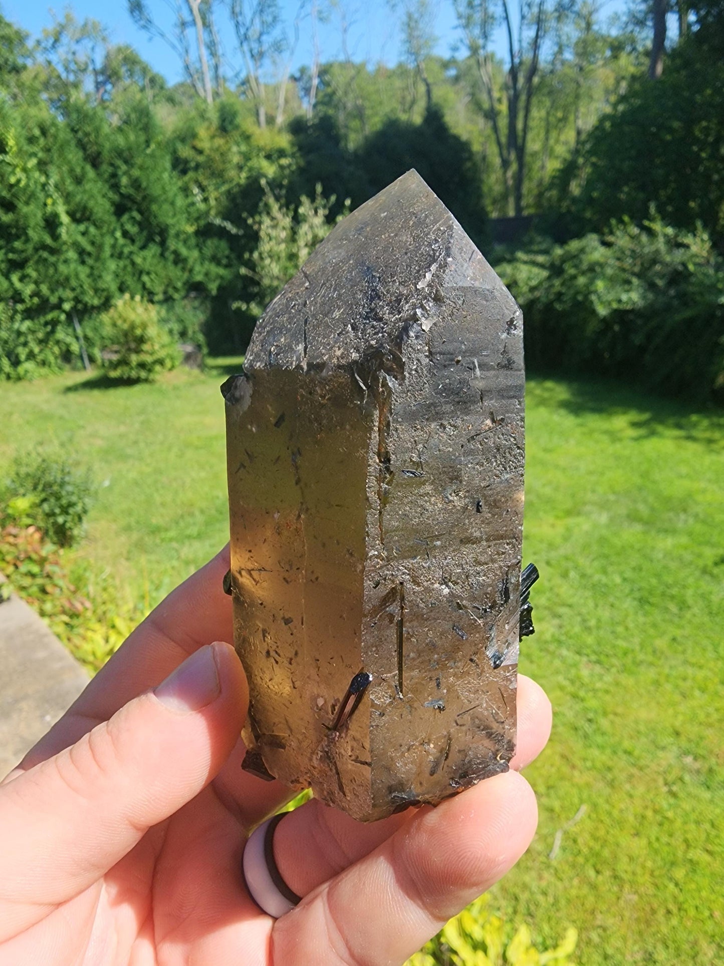 Natural Citrine with Tourmaline from Minas Gerais, Brazil