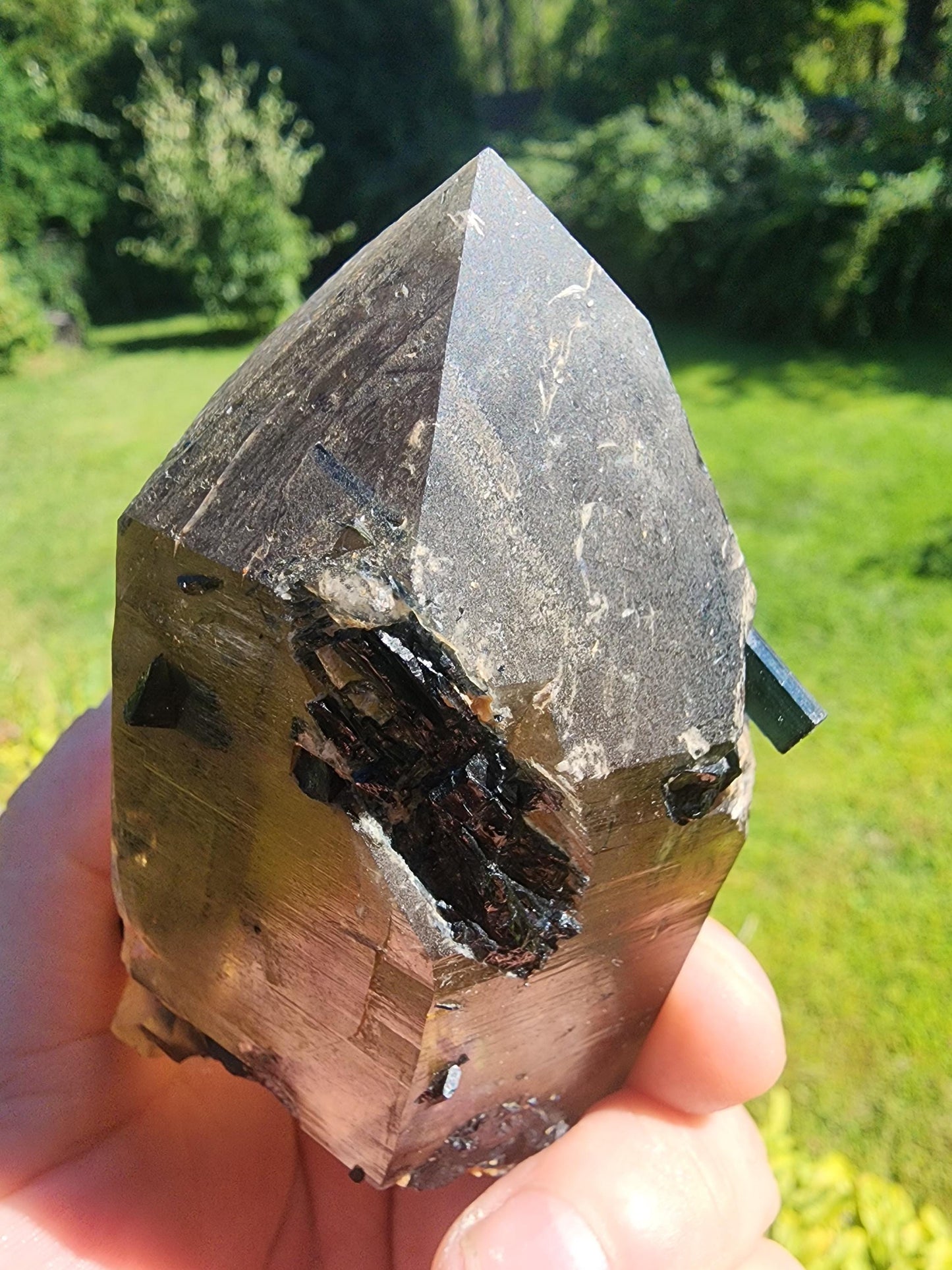 Natural Citrine with Tourmaline from Minas Gerais, Brazil