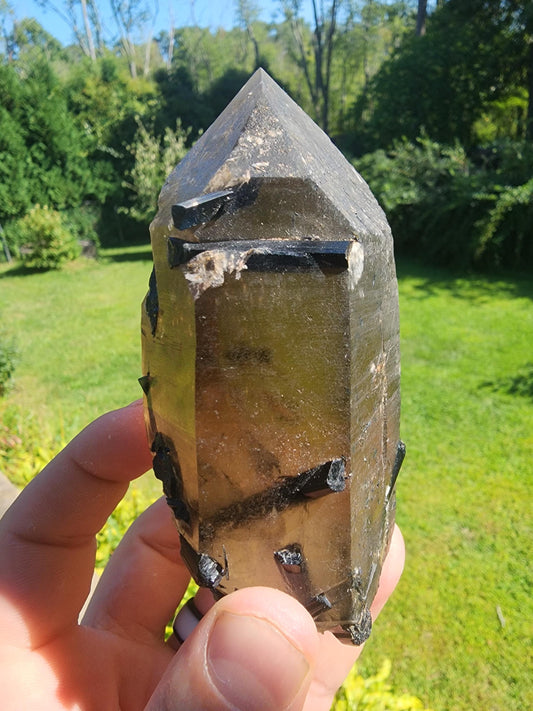 Natural Citrine with Tourmaline from Minas Gerais, Brazil