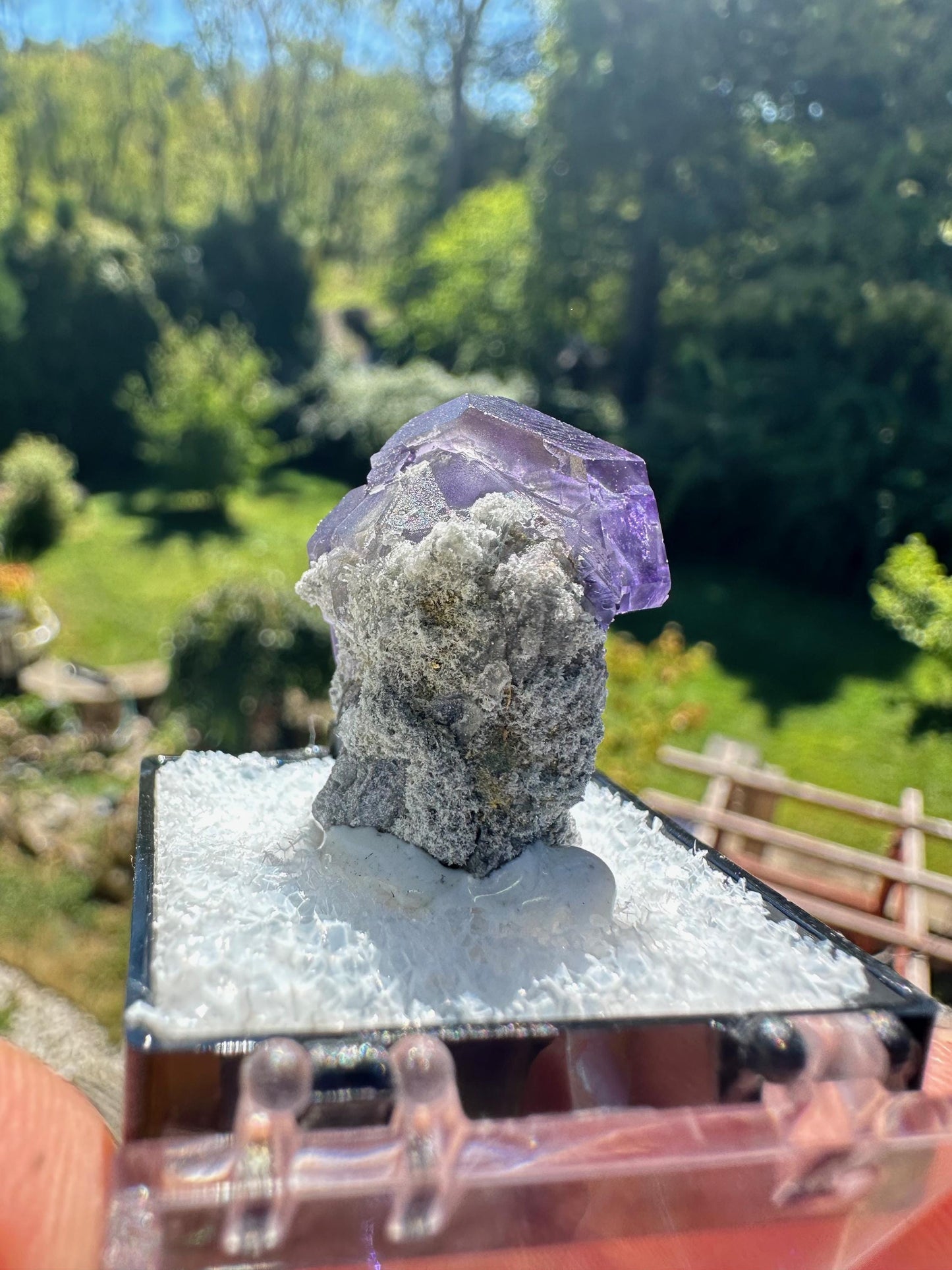 Purple Blue "Tanzanite" Fluorite Crystal on Matrix from Xia Yang Mine China