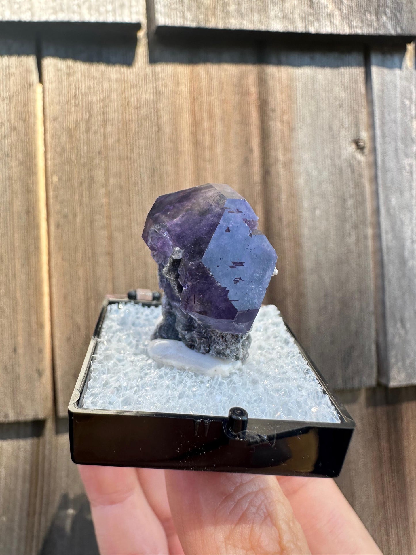 Purple Blue "Tanzanite" Fluorite Crystal on Matrix from Xia Yang Mine China