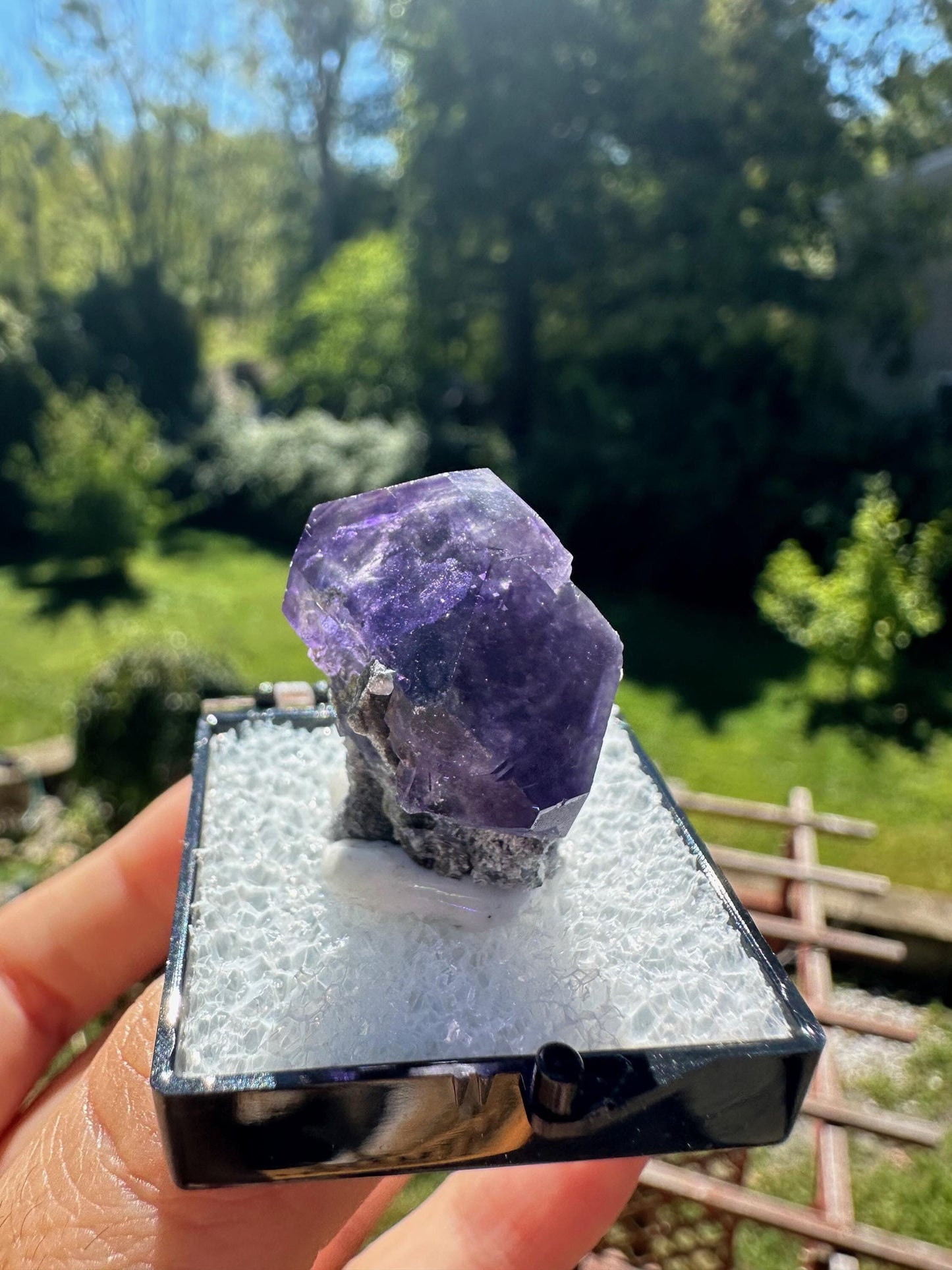 Purple Blue "Tanzanite" Fluorite Crystal on Matrix from Xia Yang Mine China