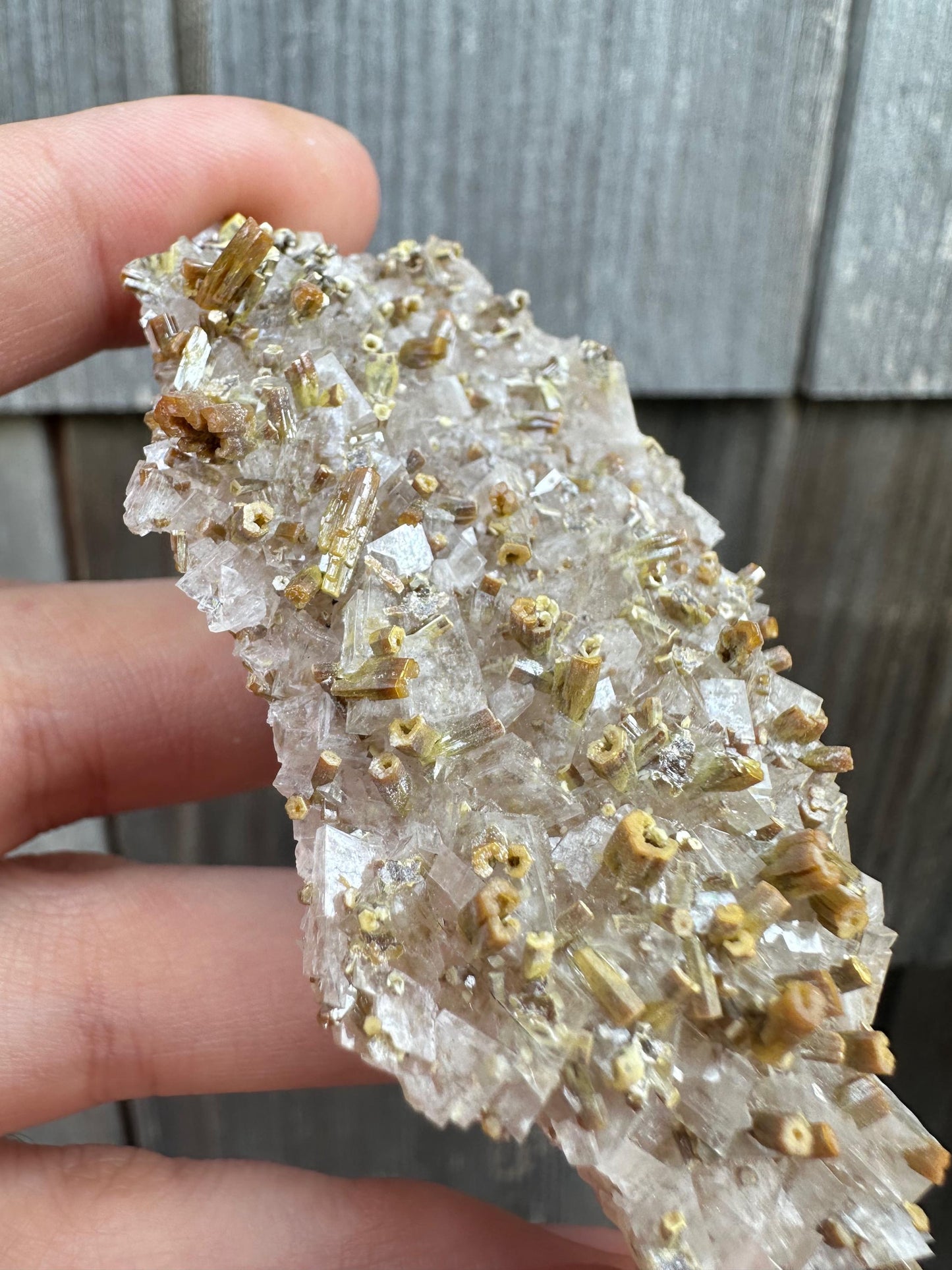 Vanadinite Crystals on Calcite from San Carlos Mine Mexico