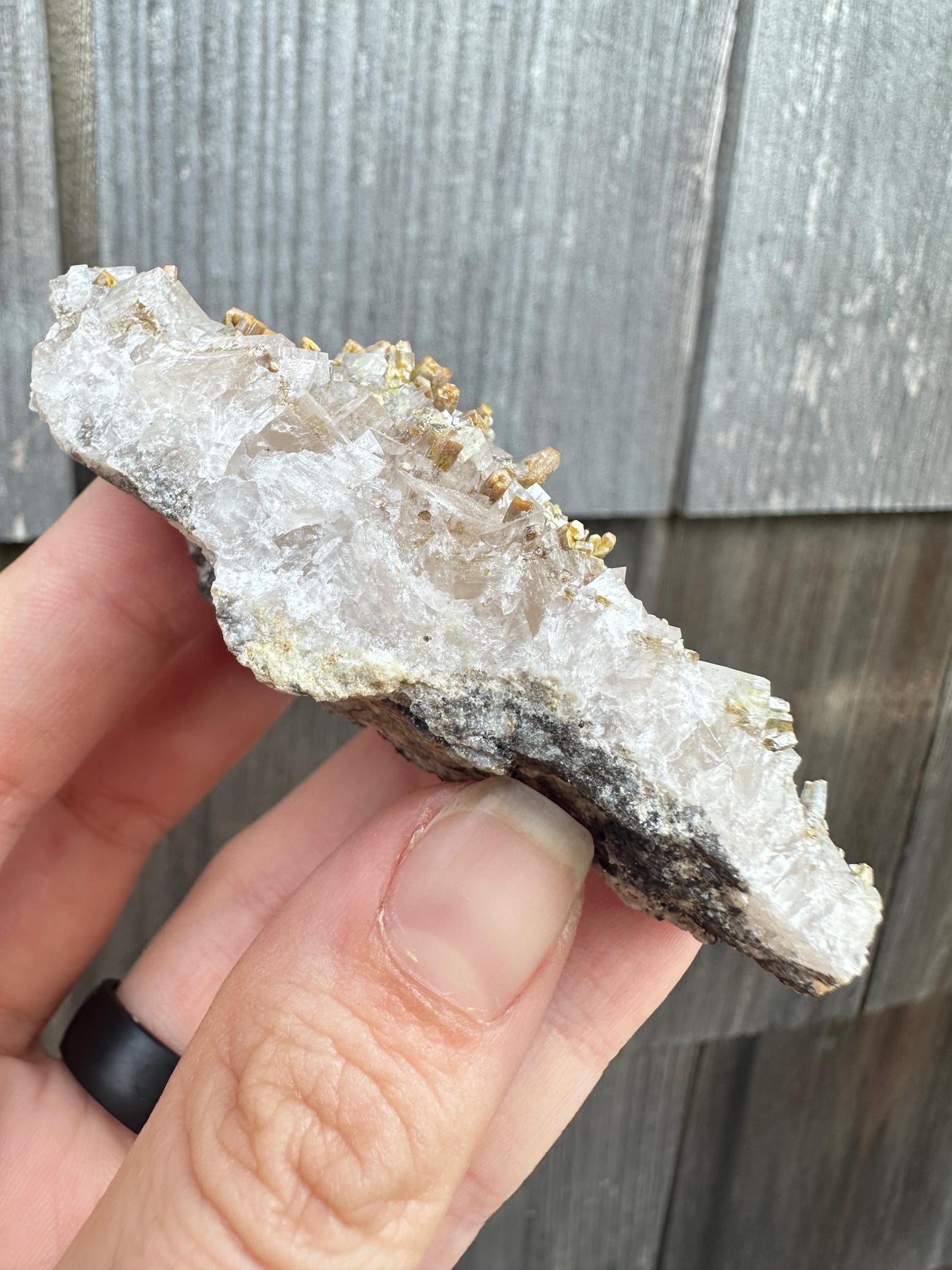 Vanadinite Crystals on Calcite from San Carlos Mine Mexico