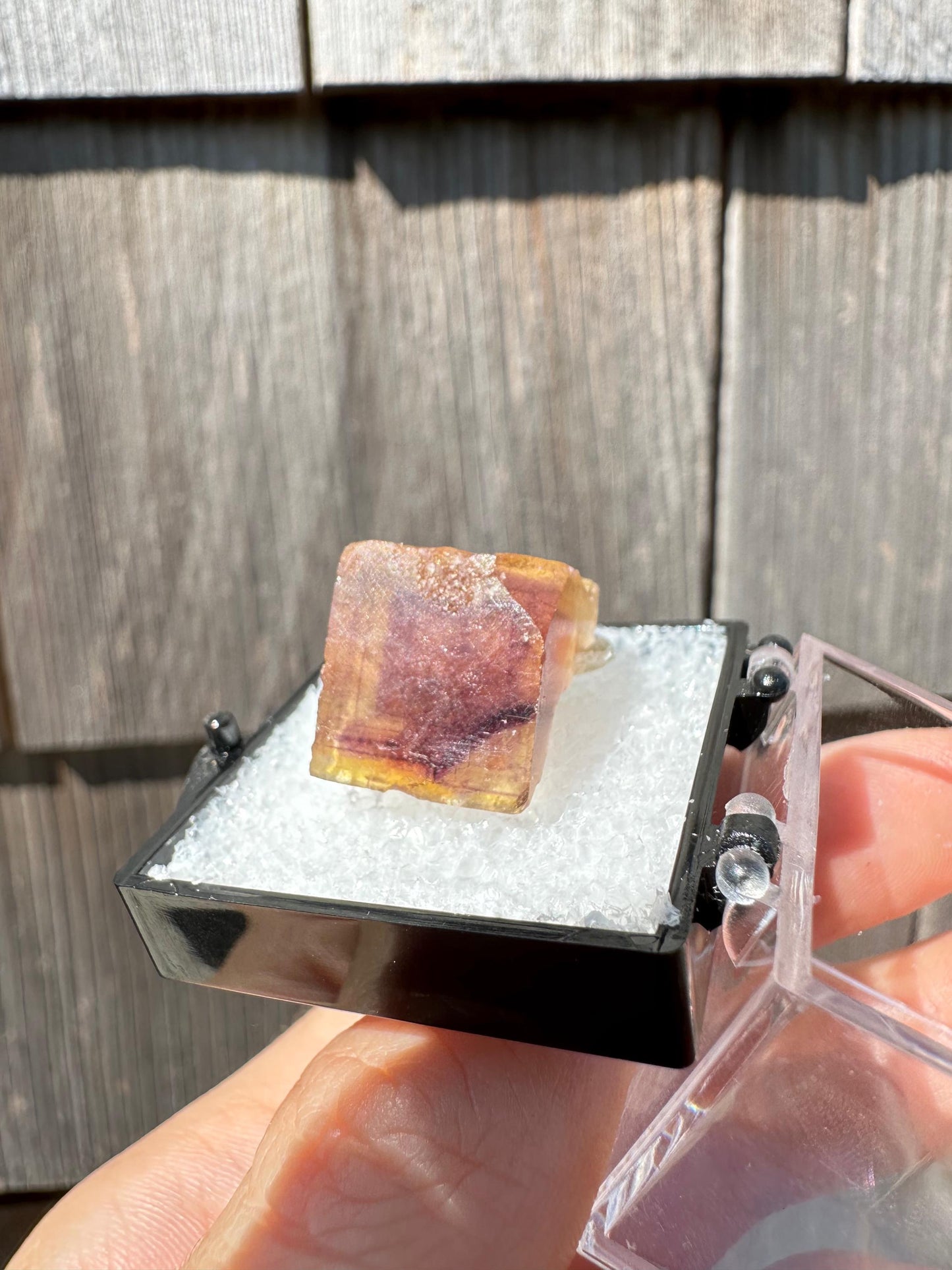 Yellow and Purple Fluorite Crystal from Jingbian Cu-A Deposit, China