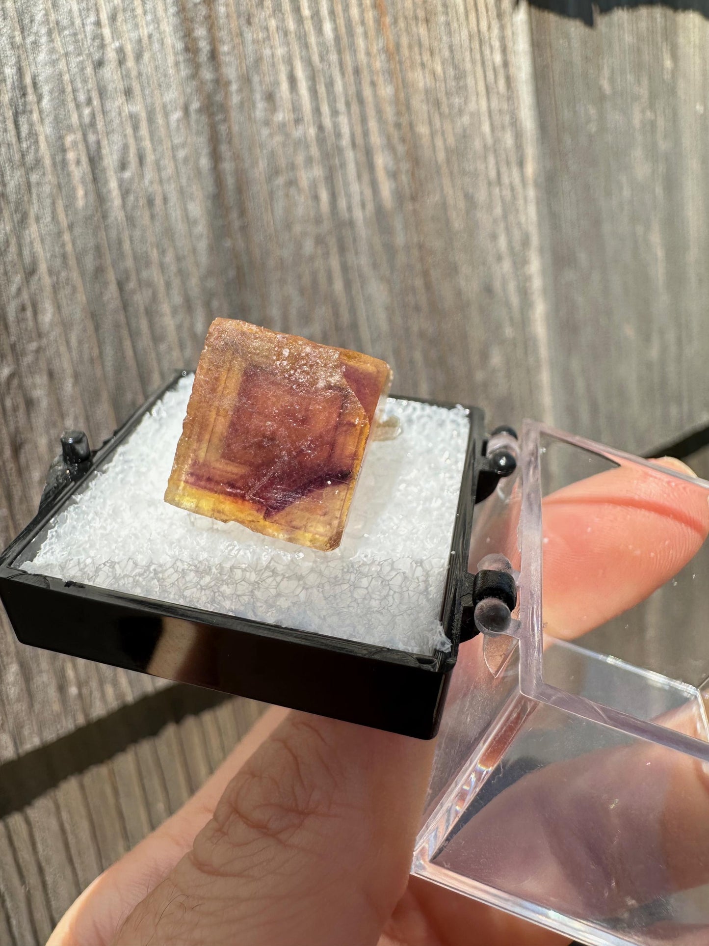 Yellow and Purple Fluorite Crystal from Jingbian Cu-A Deposit, China