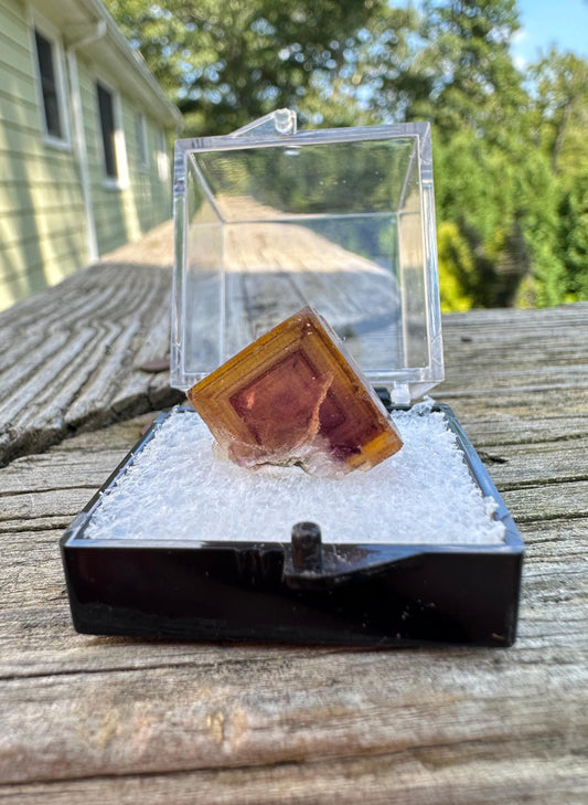 Yellow and Purple Fluorite Crystal from Jingbian Cu-A Deposit, China