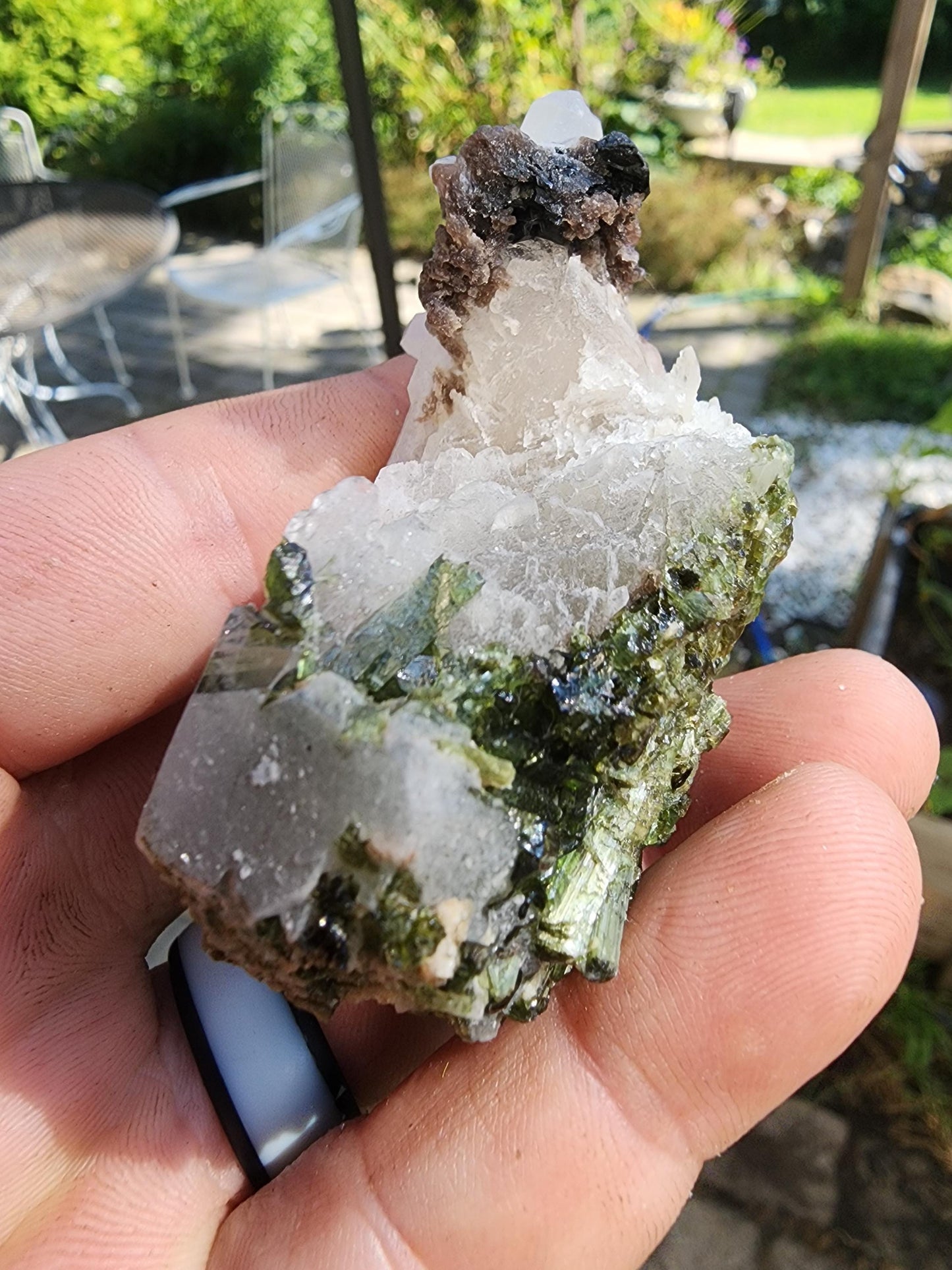 Cats-Eye Tourmaline with Quartz and Lepidolite from Minas Gerais, Brazil