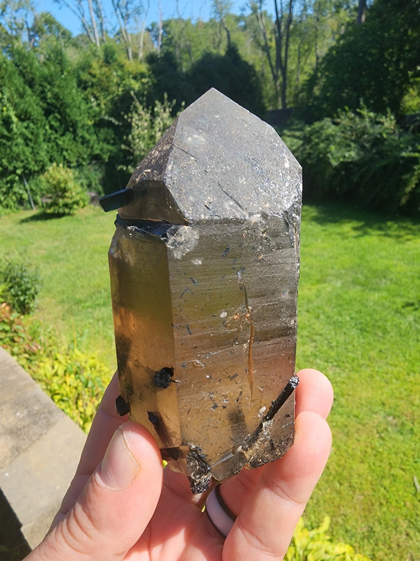 Natural Citrine with Tourmaline from Minas Gerais, Brazil