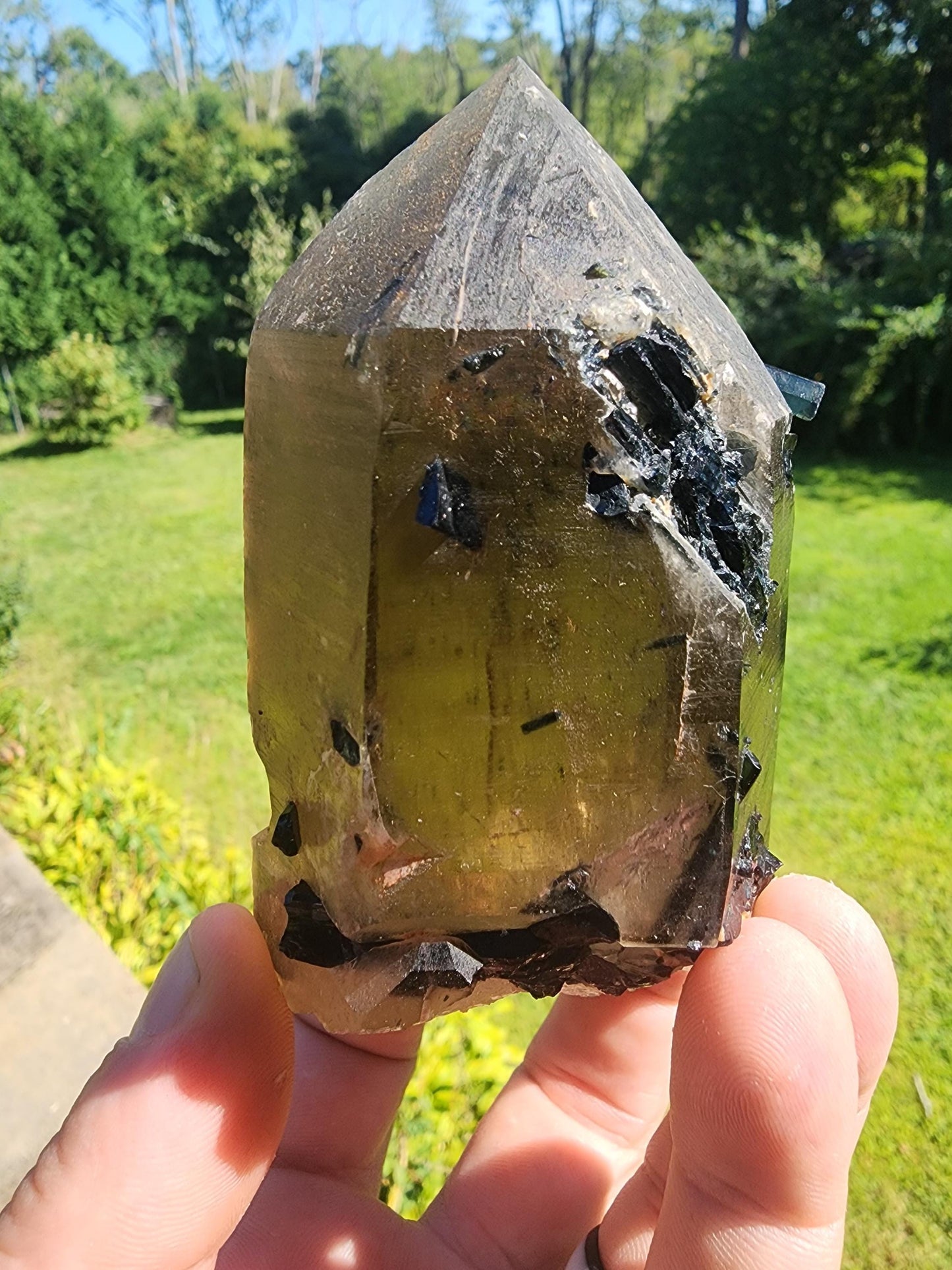 Natural Citrine with Tourmaline from Minas Gerais, Brazil