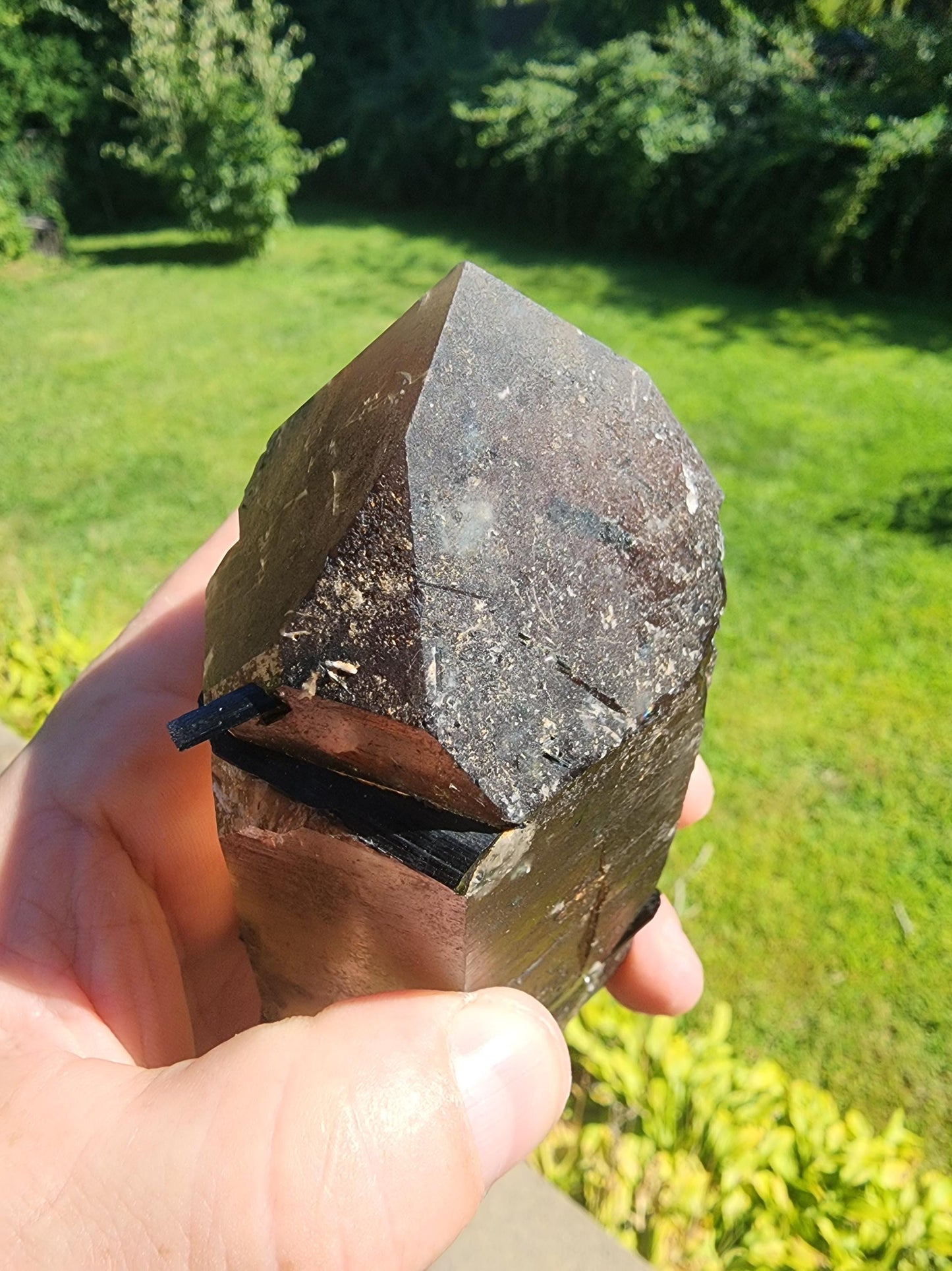 Natural Citrine with Tourmaline from Minas Gerais, Brazil