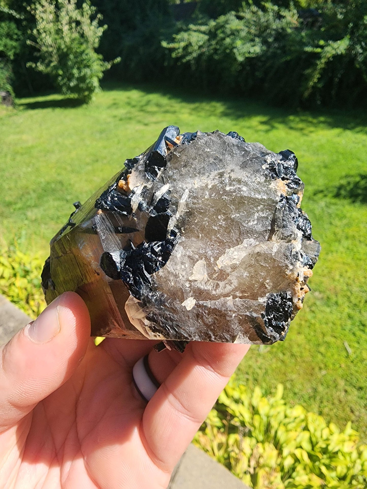 Natural Citrine with Tourmaline from Minas Gerais, Brazil