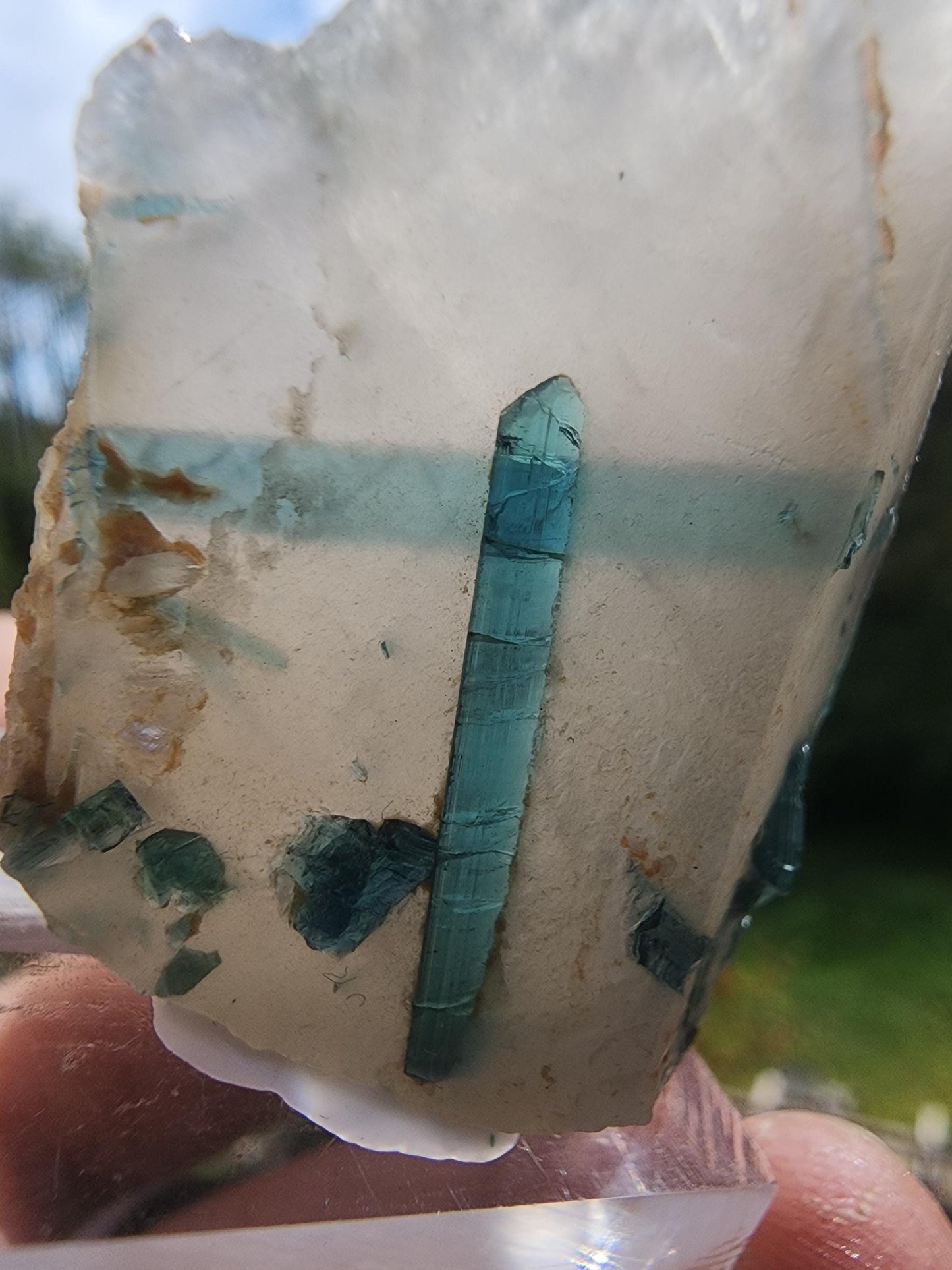 Tourmaline var. "T" Indicolite in Quartz from Minas Gerais, Brazil