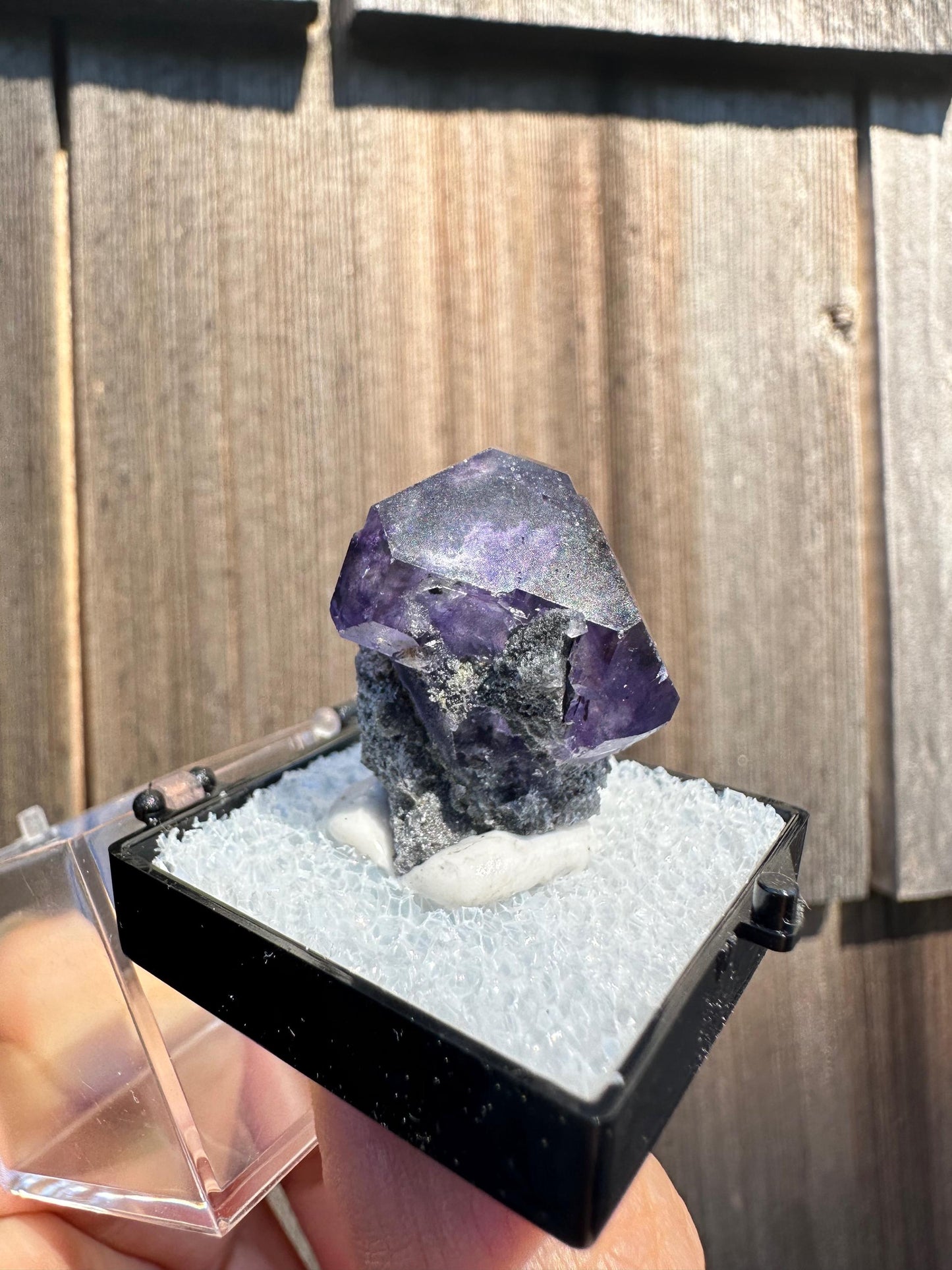 Purple Blue "Tanzanite" Fluorite Crystal on Matrix from Xia Yang Mine China