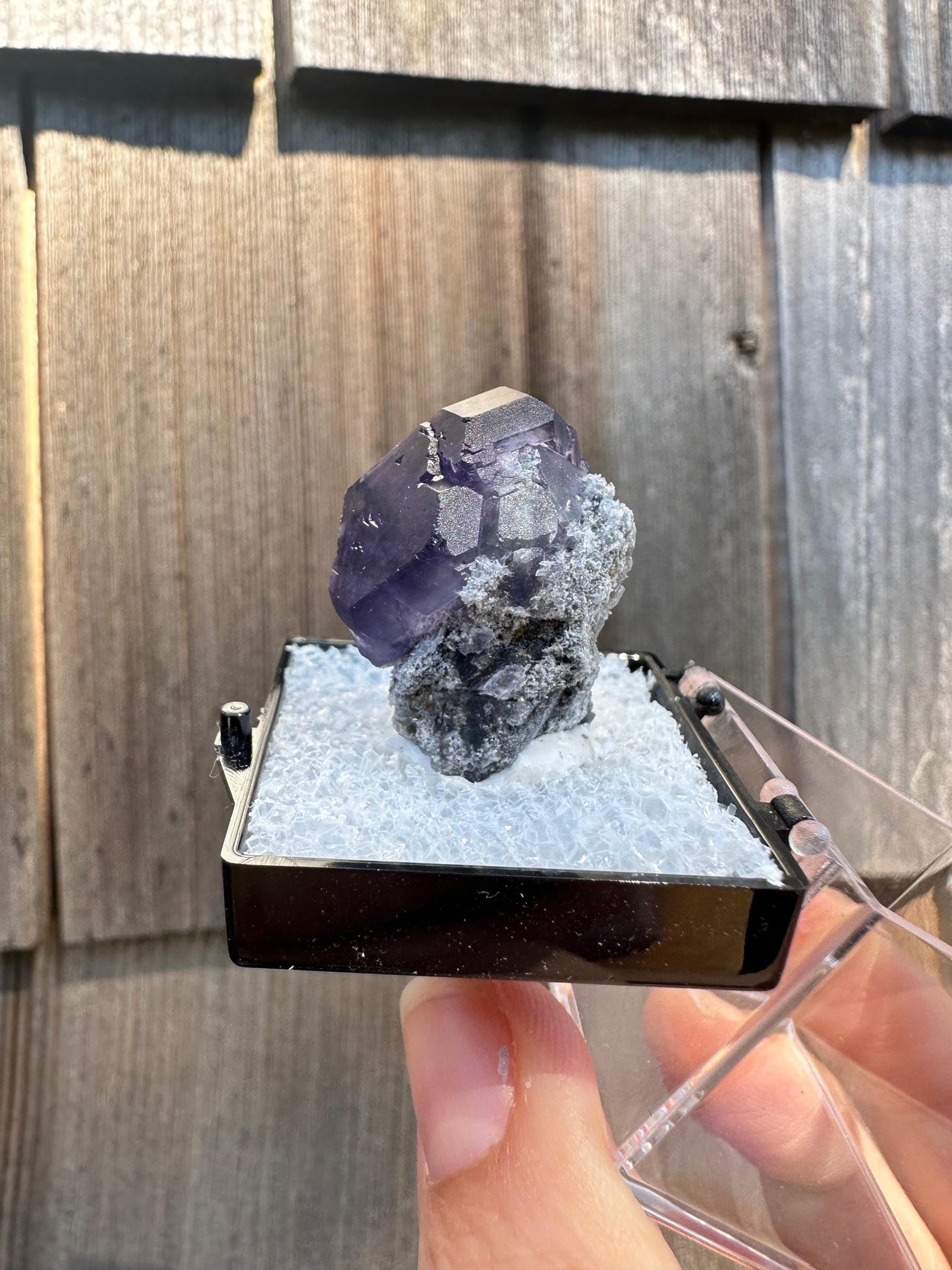 Purple Blue "Tanzanite" Fluorite Crystal on Matrix from Xia Yang Mine China