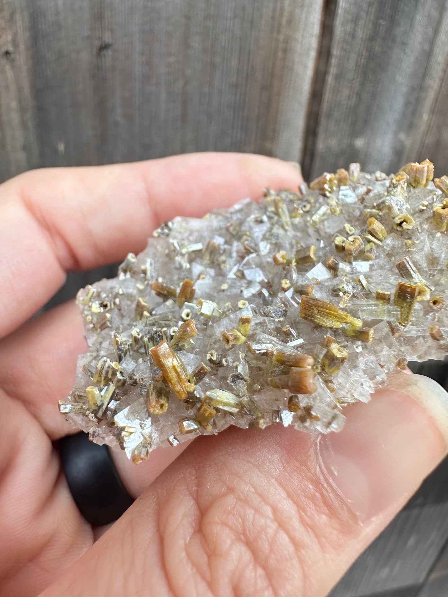 Vanadinite Crystals on Calcite from San Carlos Mine Mexico