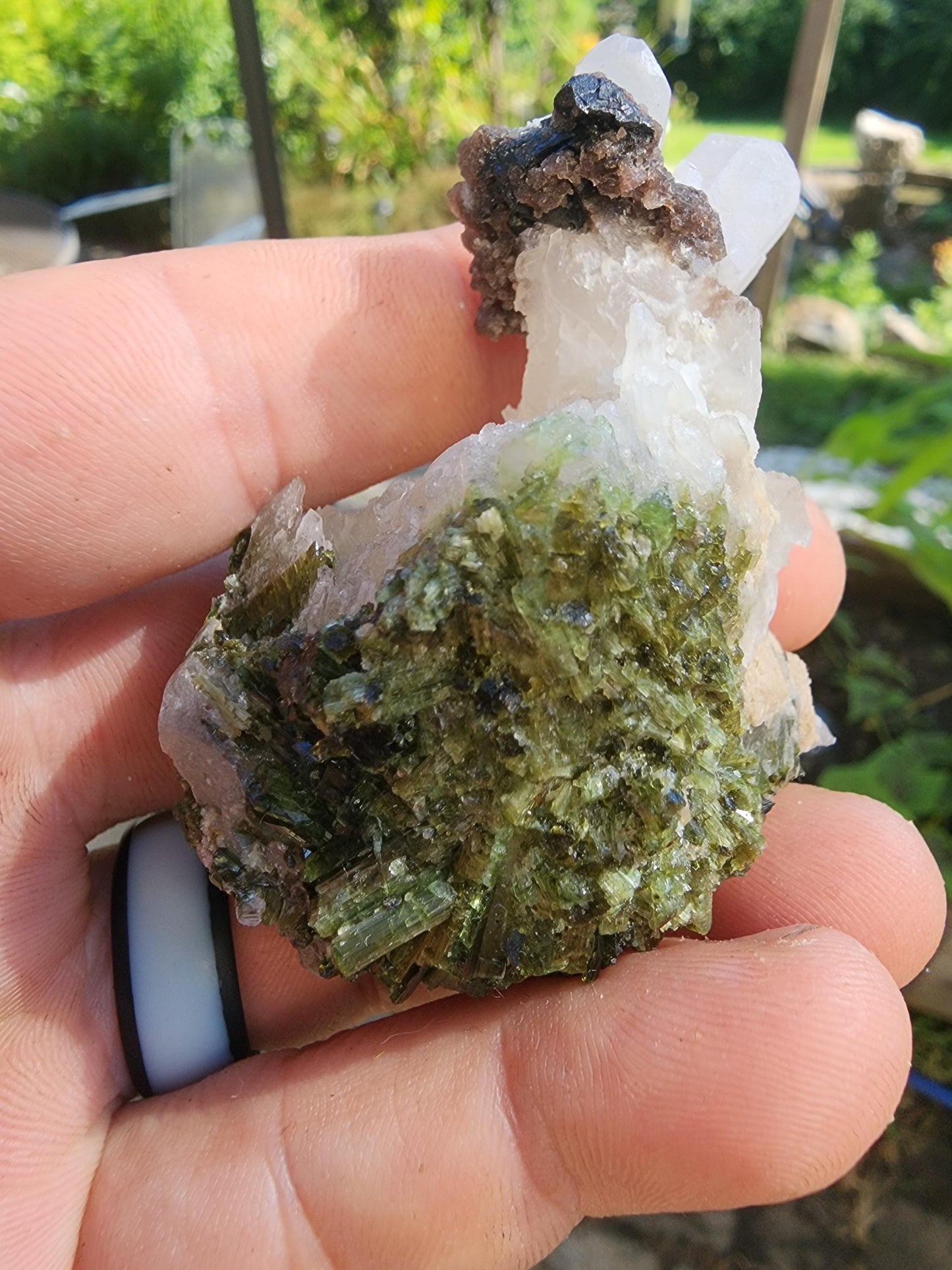 Cats-Eye Tourmaline with Quartz and Lepidolite from Minas Gerais, Brazil
