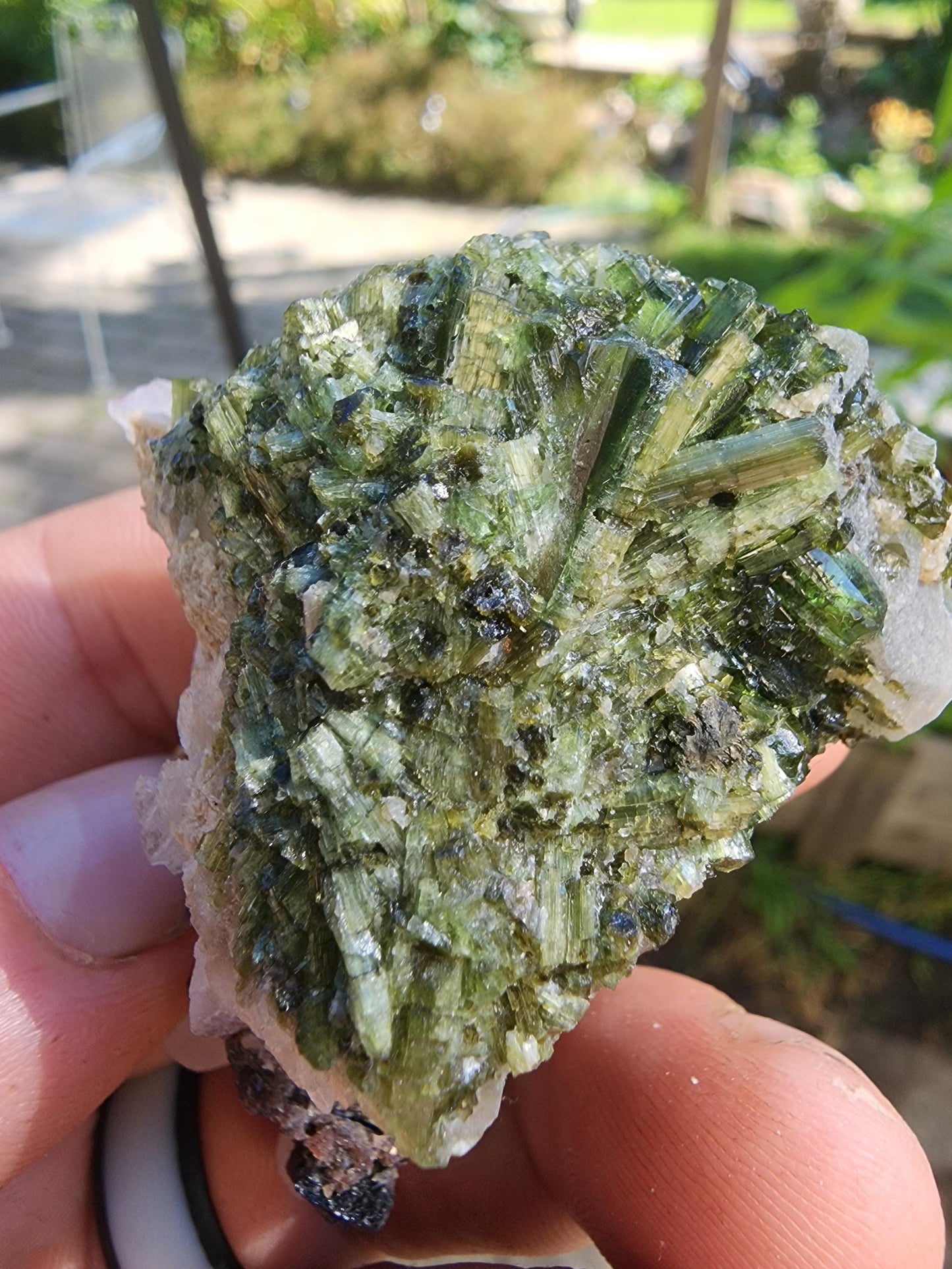 Cats-Eye Tourmaline with Quartz and Lepidolite from Minas Gerais, Brazil