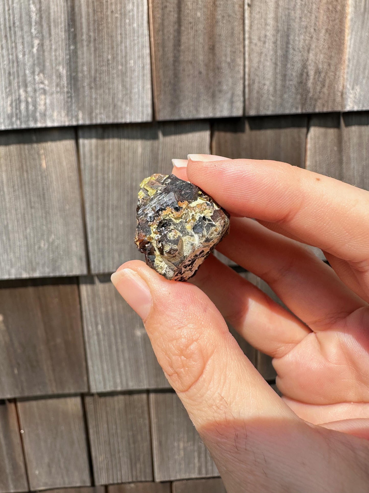 Etched Garnet Cluster with Epidote from Pakistan