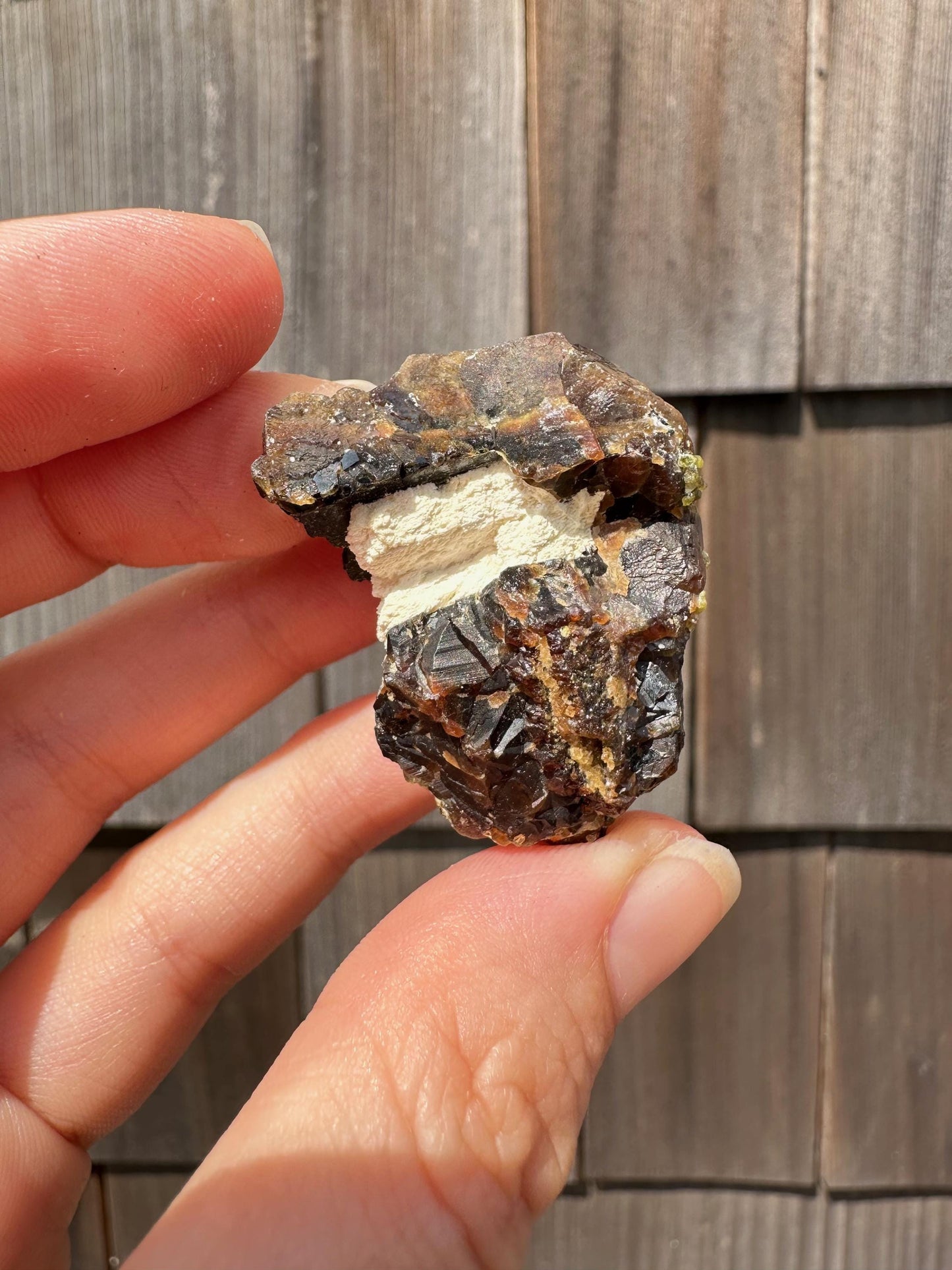 Etched Garnet Cluster with Epidote from Pakistan
