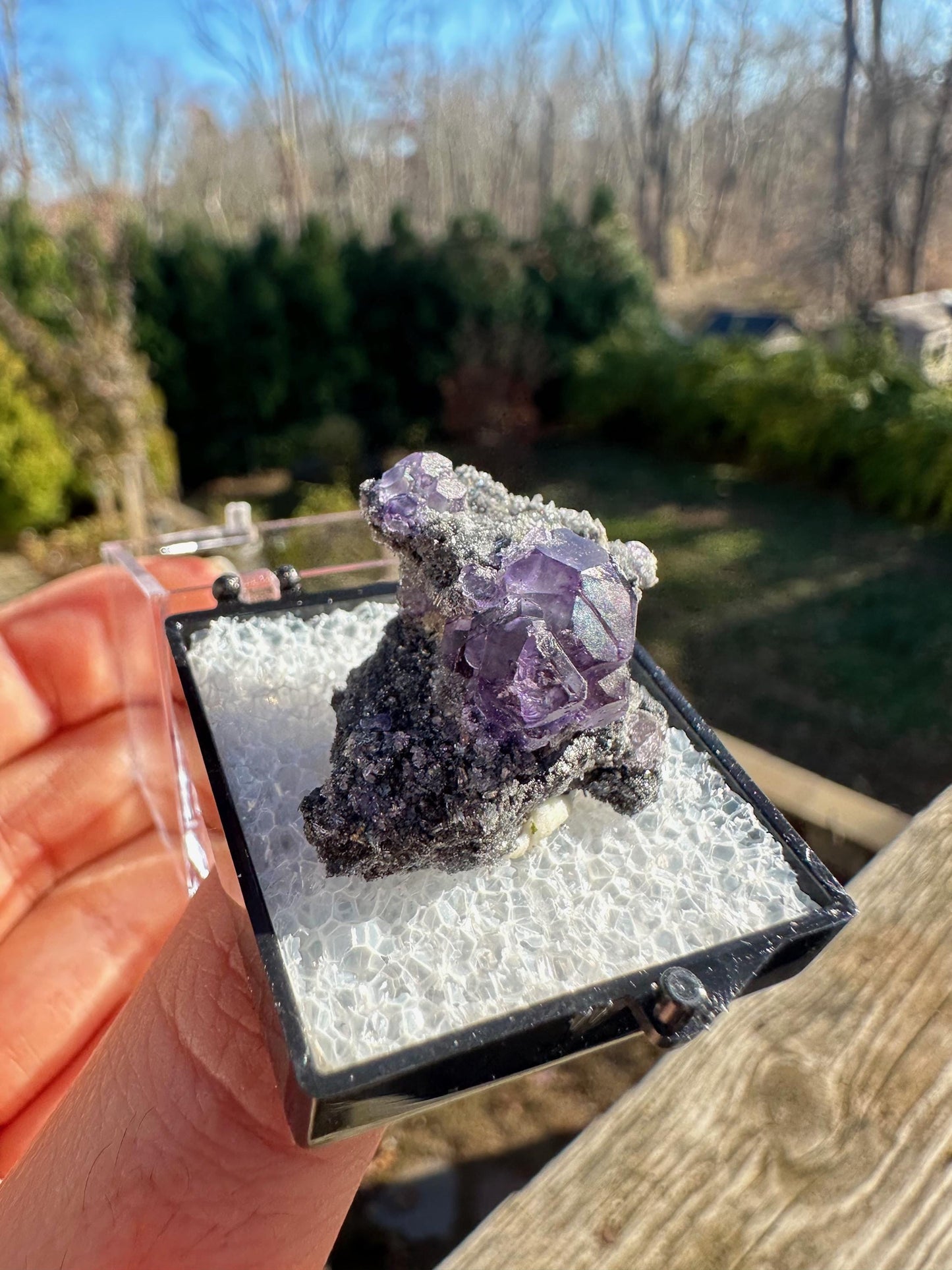 Purple Fluorite Crystals on Matrix from Xia Yang Mine China