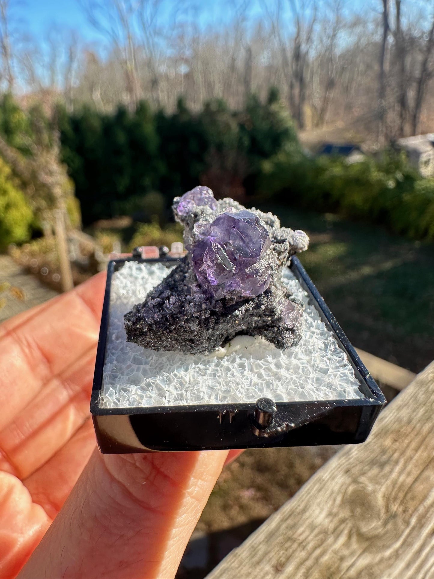 Purple Fluorite Crystals on Matrix from Xia Yang Mine China