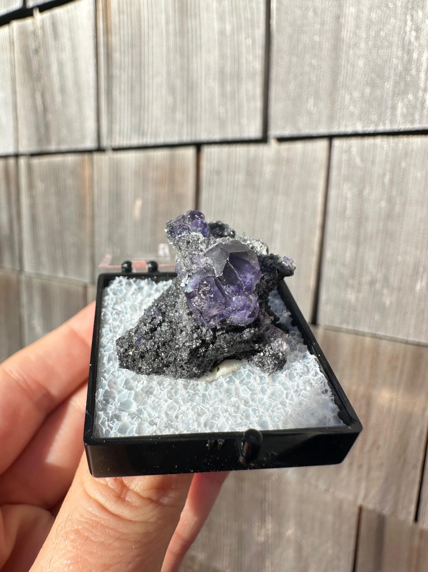 Purple Fluorite Crystals on Matrix from Xia Yang Mine China