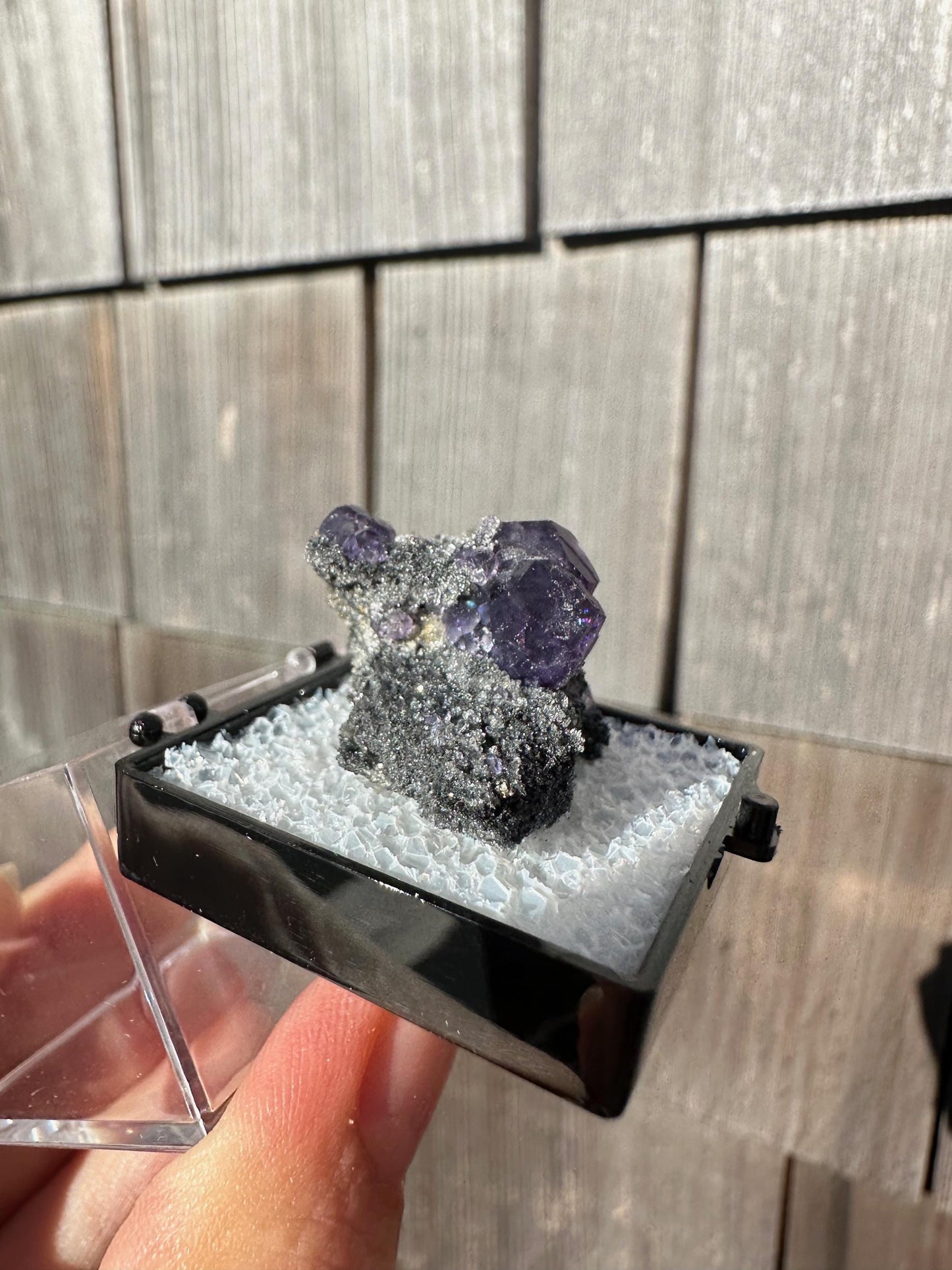Purple Fluorite Crystals on Matrix from Xia Yang Mine China