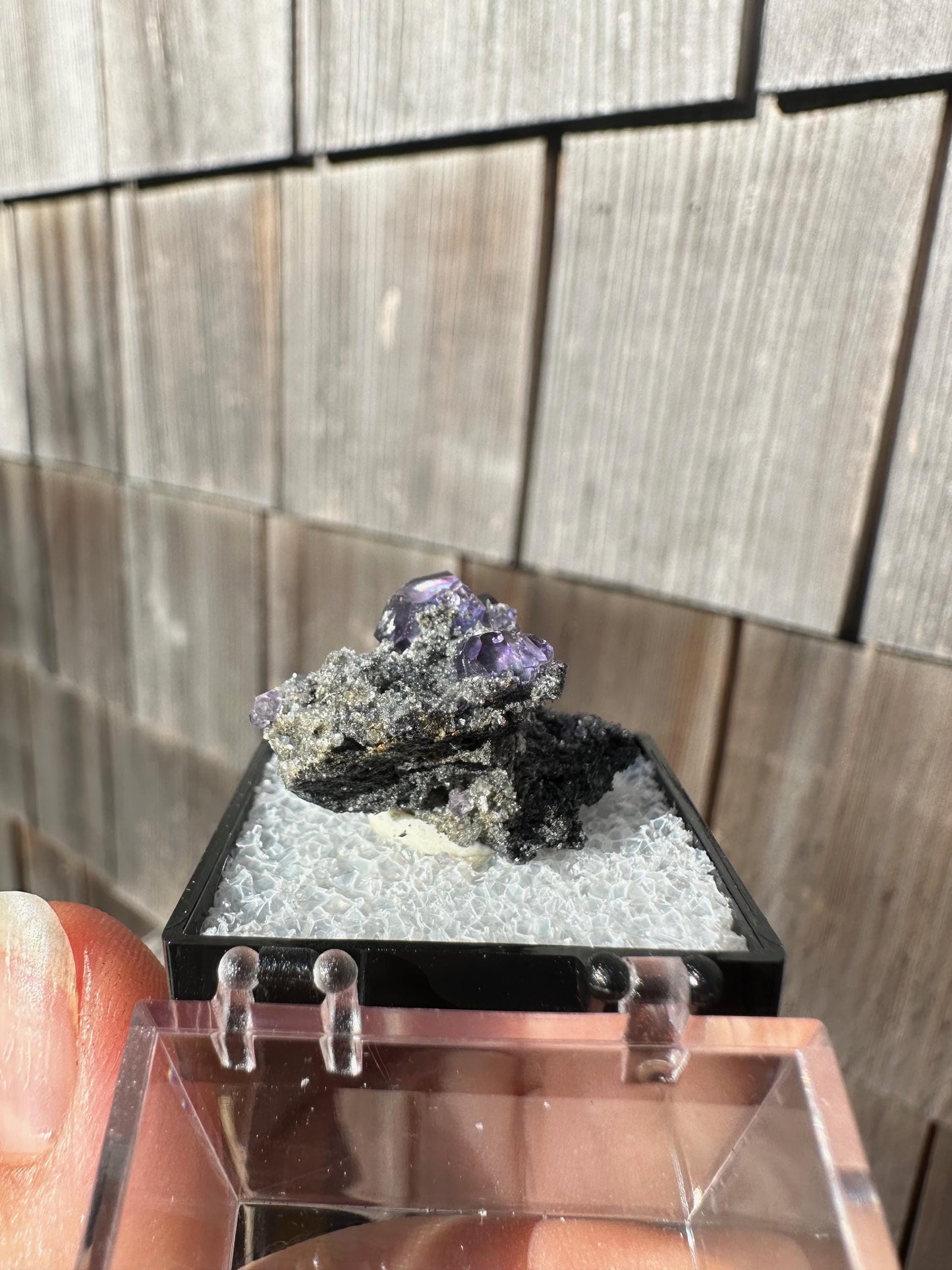 Purple Fluorite Crystals on Matrix from Xia Yang Mine China