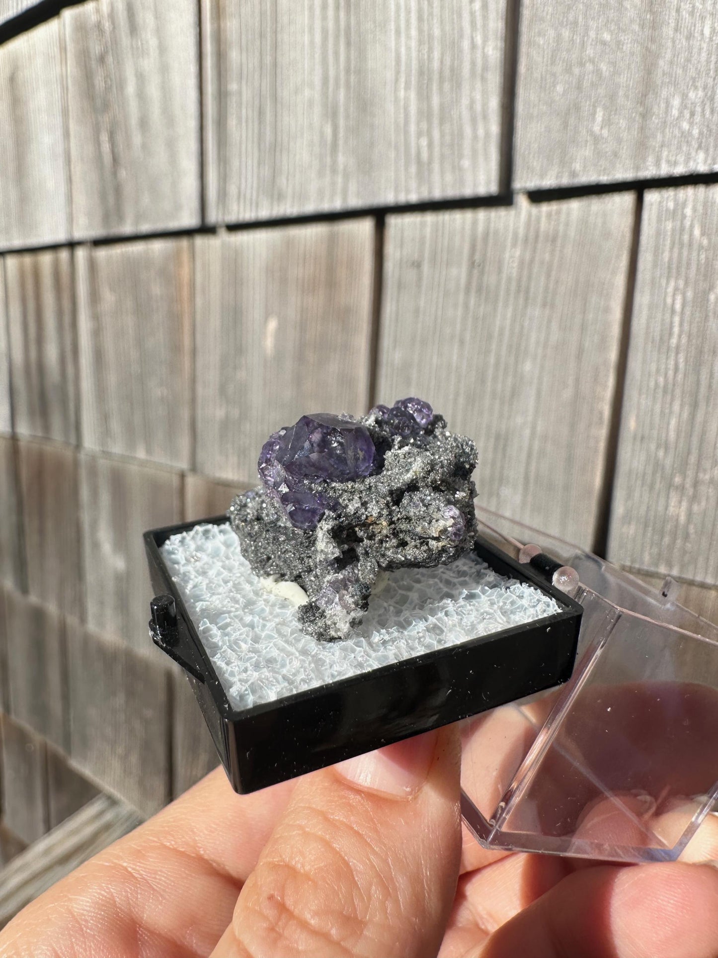 Purple Fluorite Crystals on Matrix from Xia Yang Mine China
