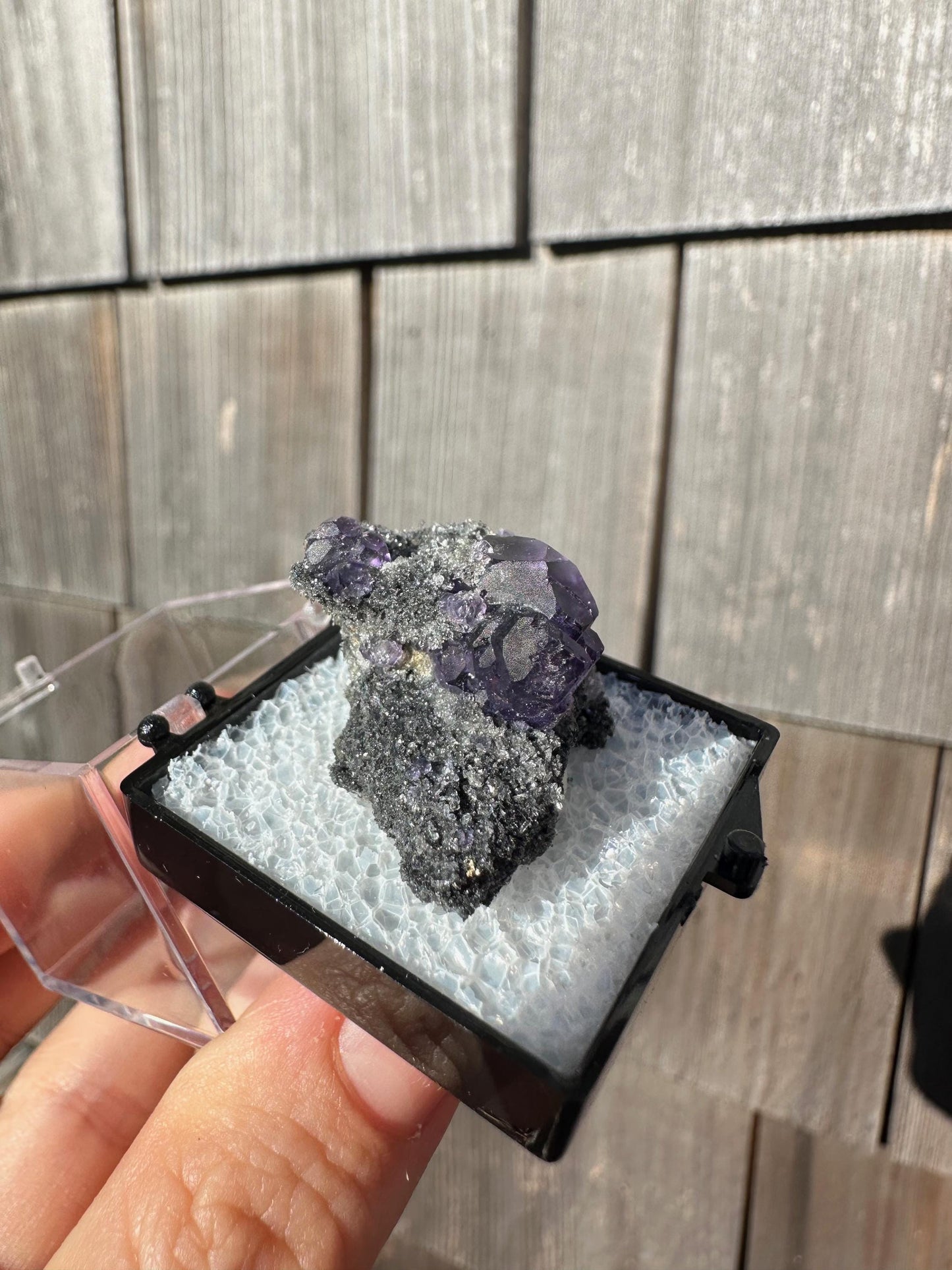 Purple Fluorite Crystals on Matrix from Xia Yang Mine China