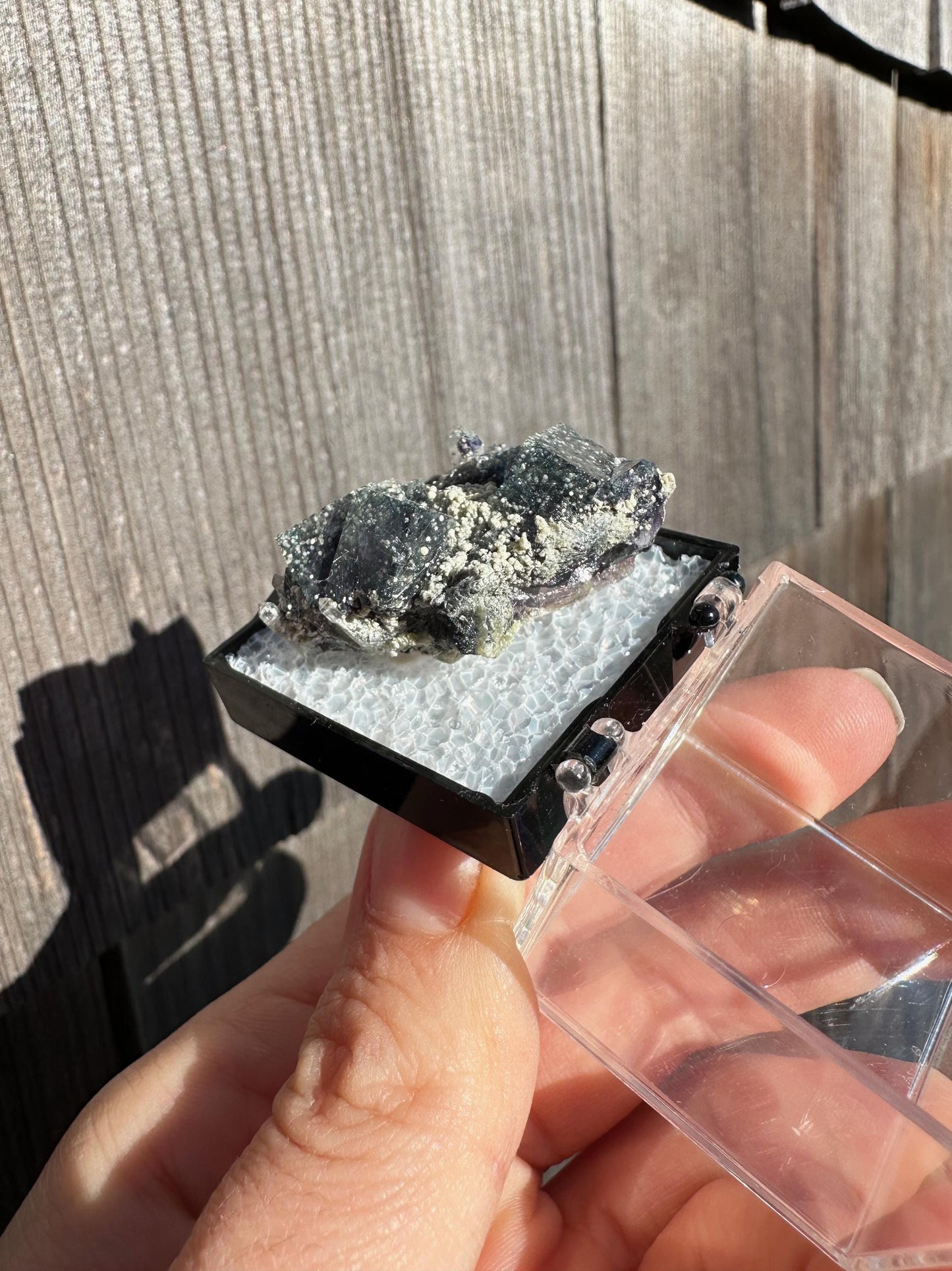 YGX Muscovite in Fluorite with Bismuthinite from China