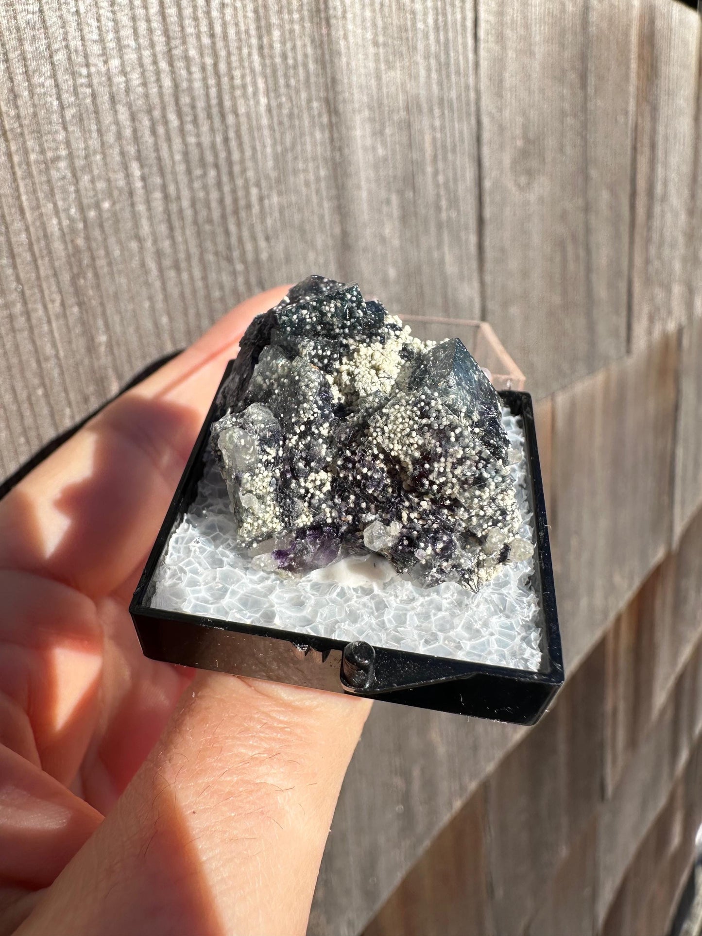 YGX Muscovite in Fluorite with Bismuthinite from China