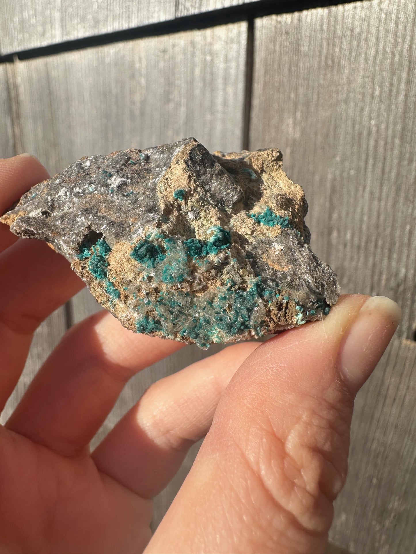 Rosasite with Calcite from Ojuela Mine Mexico