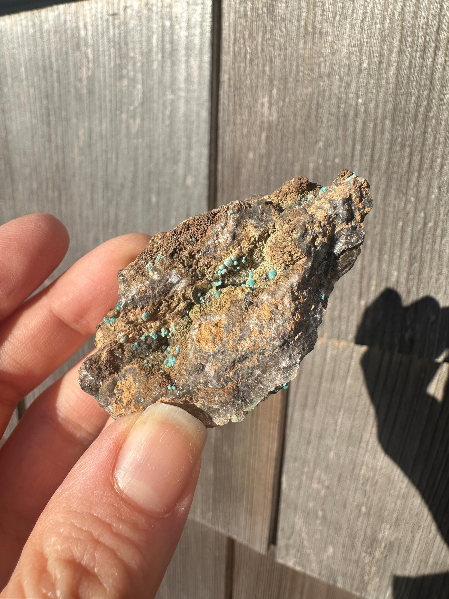 Rosasite with Calcite from Ojuela Mine Mexico