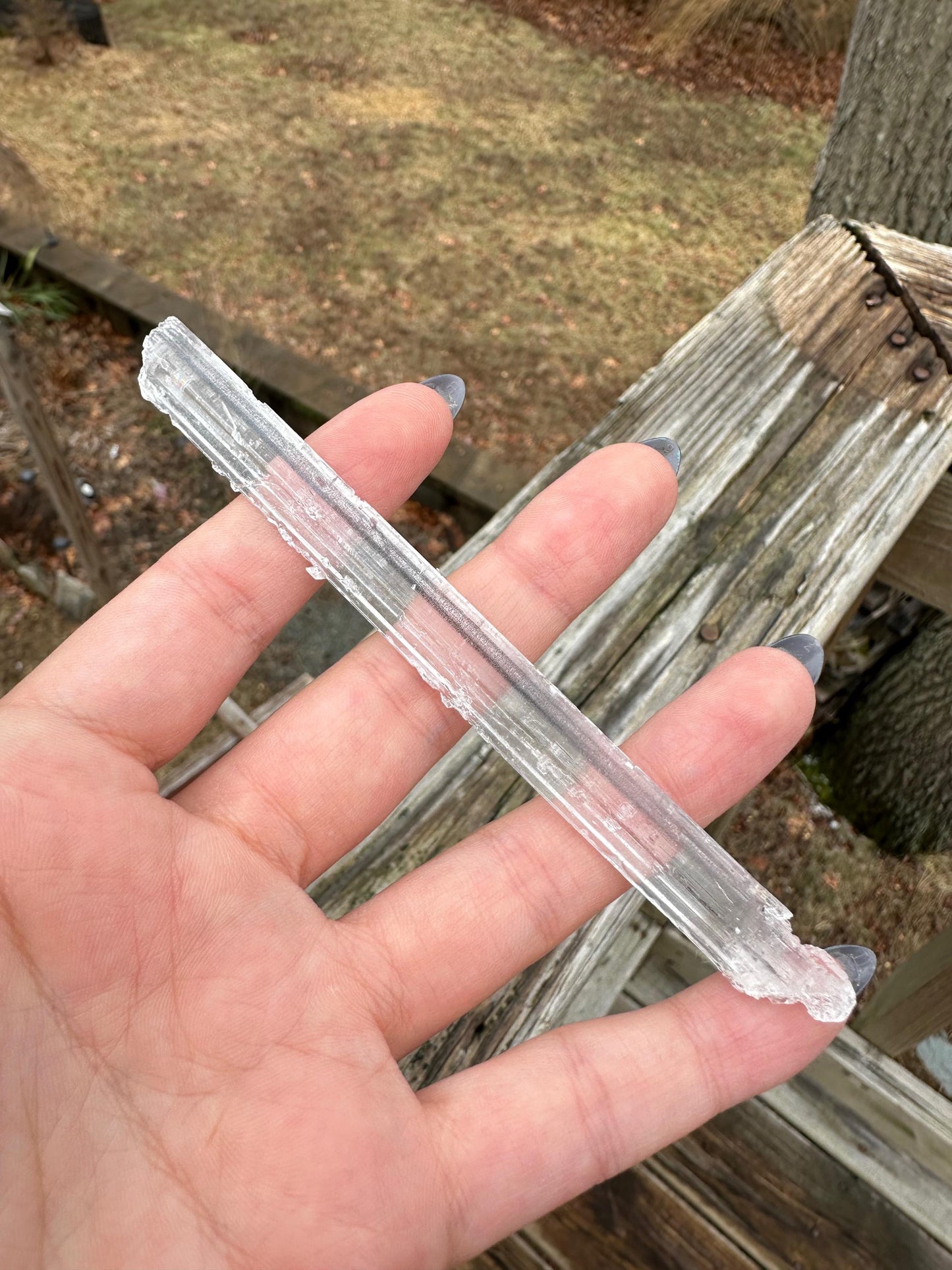 Stibnite Included Selenite Crystal from China